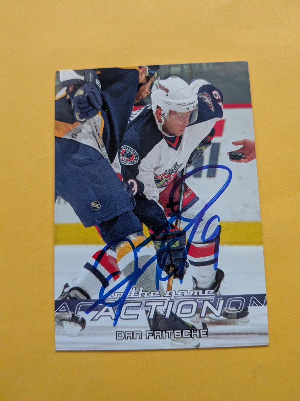 Dan Fritsche Signed Columbus Blue Jackets Rookie Card A