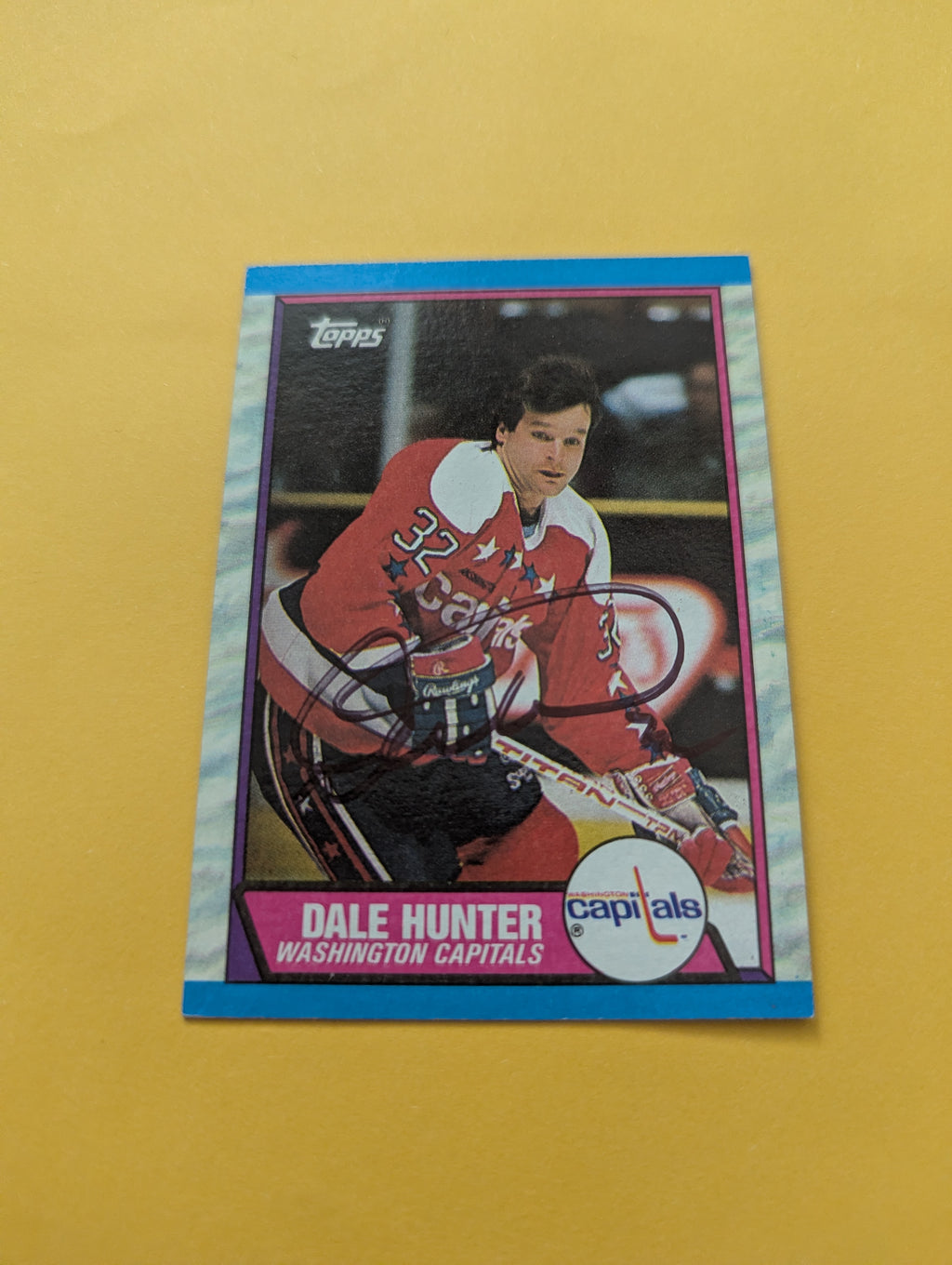 Dale Hunter Signed Washington Capitals Card