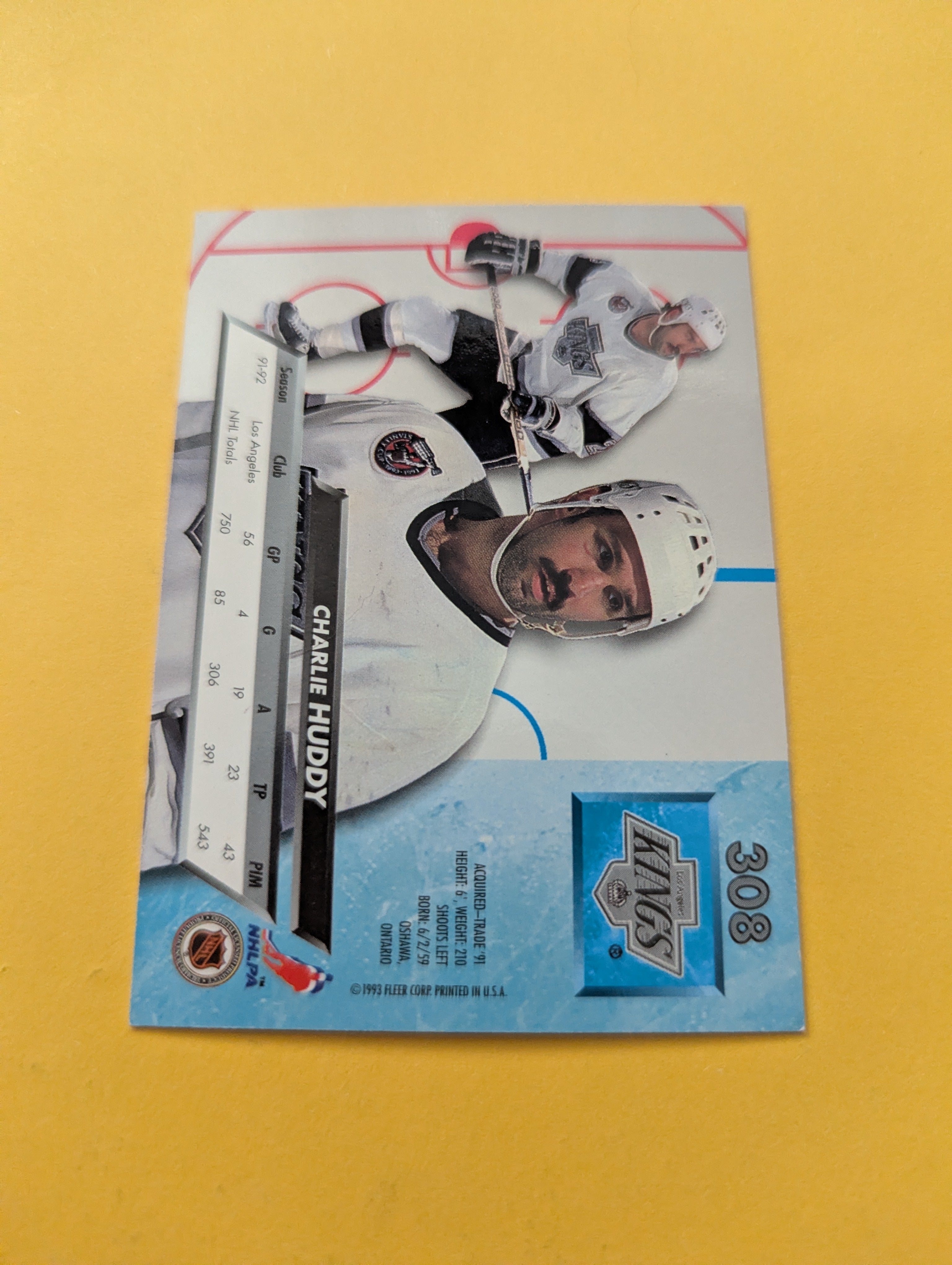Charlie Huddy Signed Los Angeles Kings Card