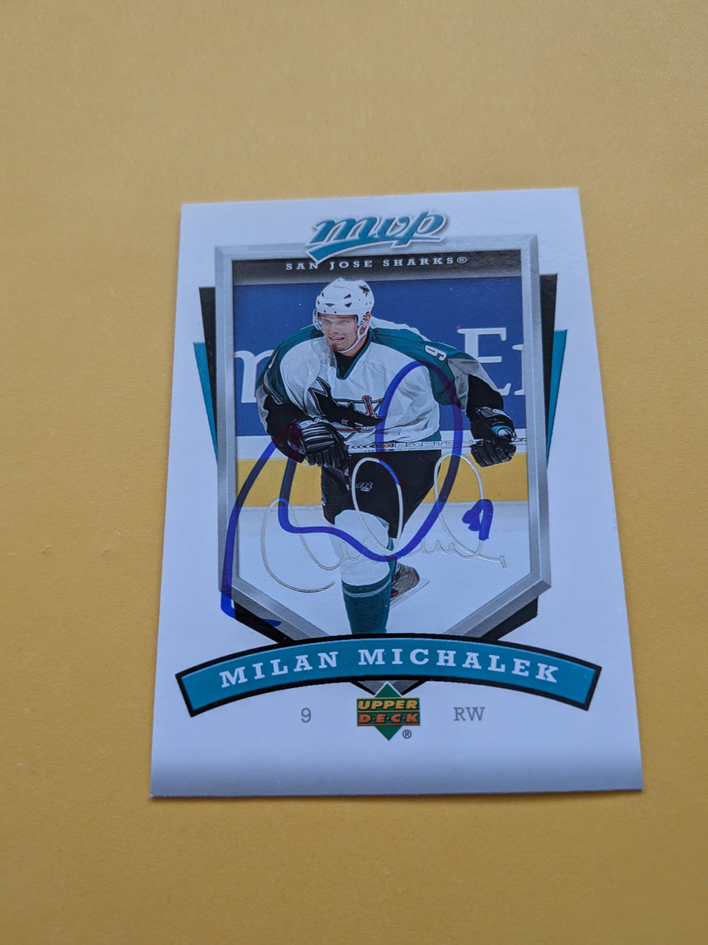 Milan Michalek Signed San Jose Sharks Card K