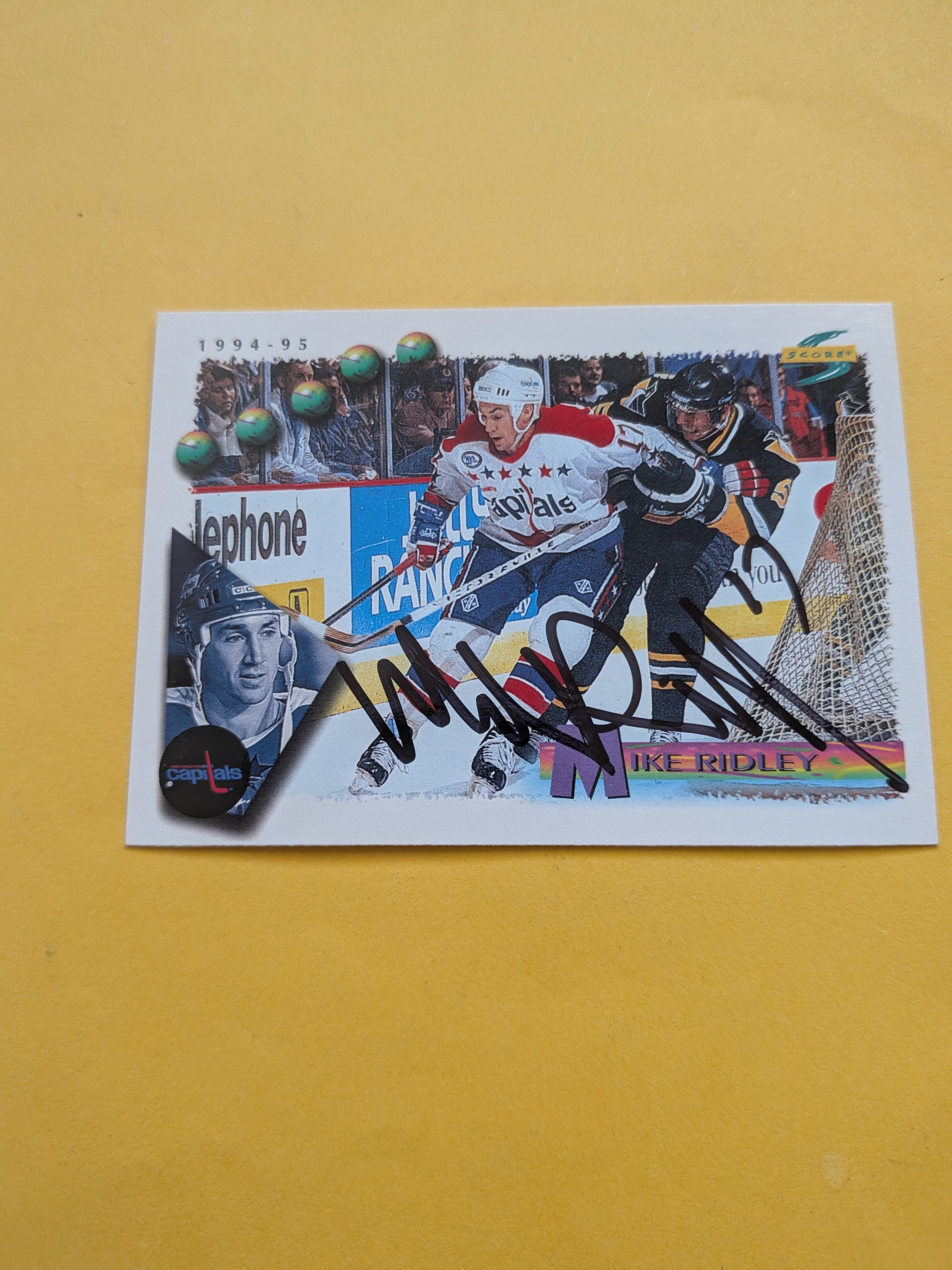 Mike Ridley Signed Washington Capitals Card G