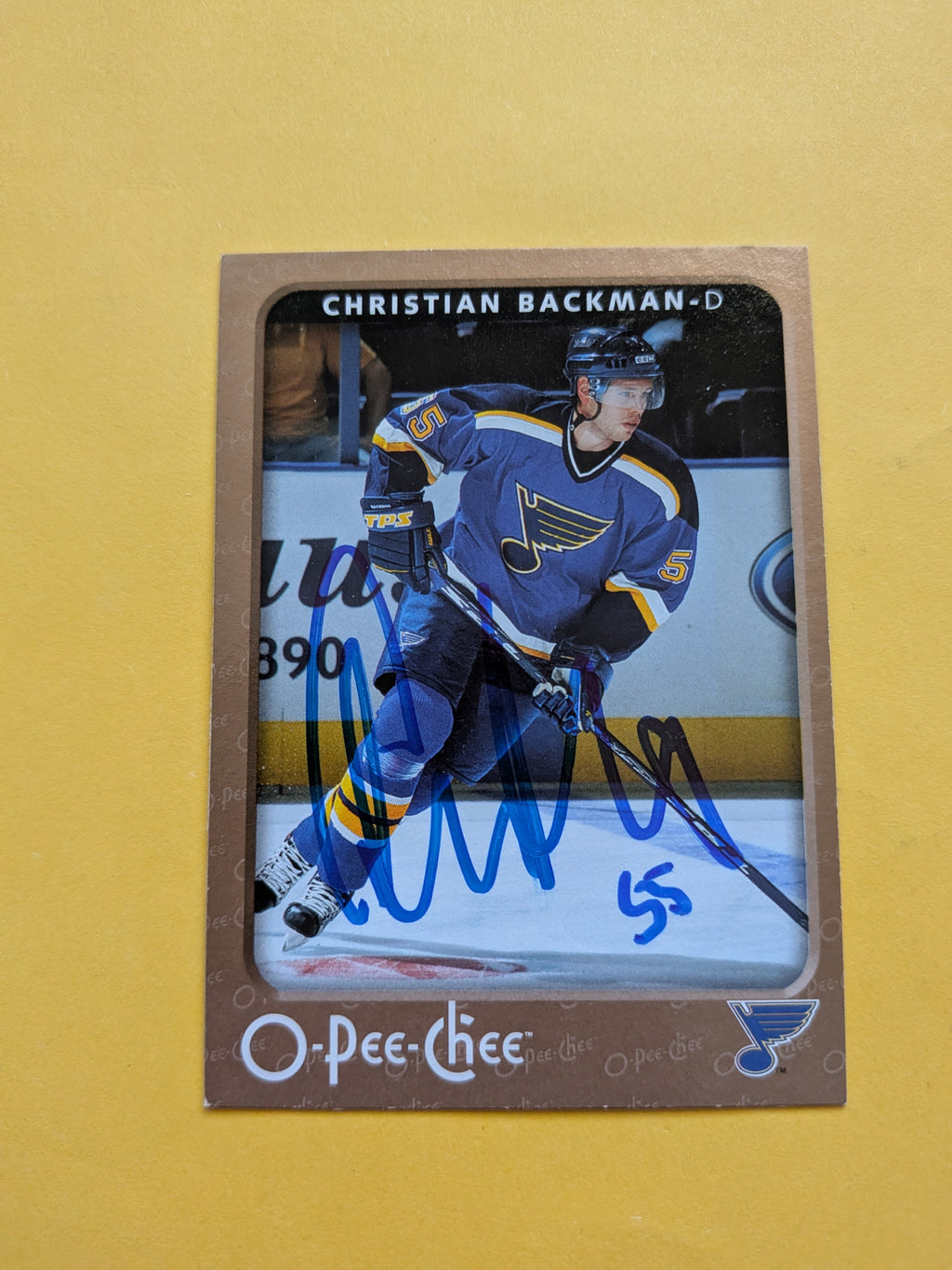 Christian Backman Signed St. Louis Blues Card A