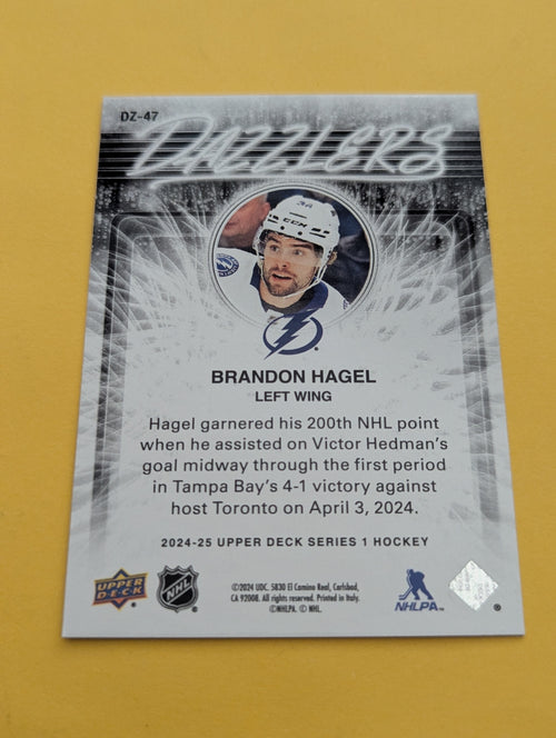 Brandon Hagel 24-25 Upper Deck Dazzlers Orange Card