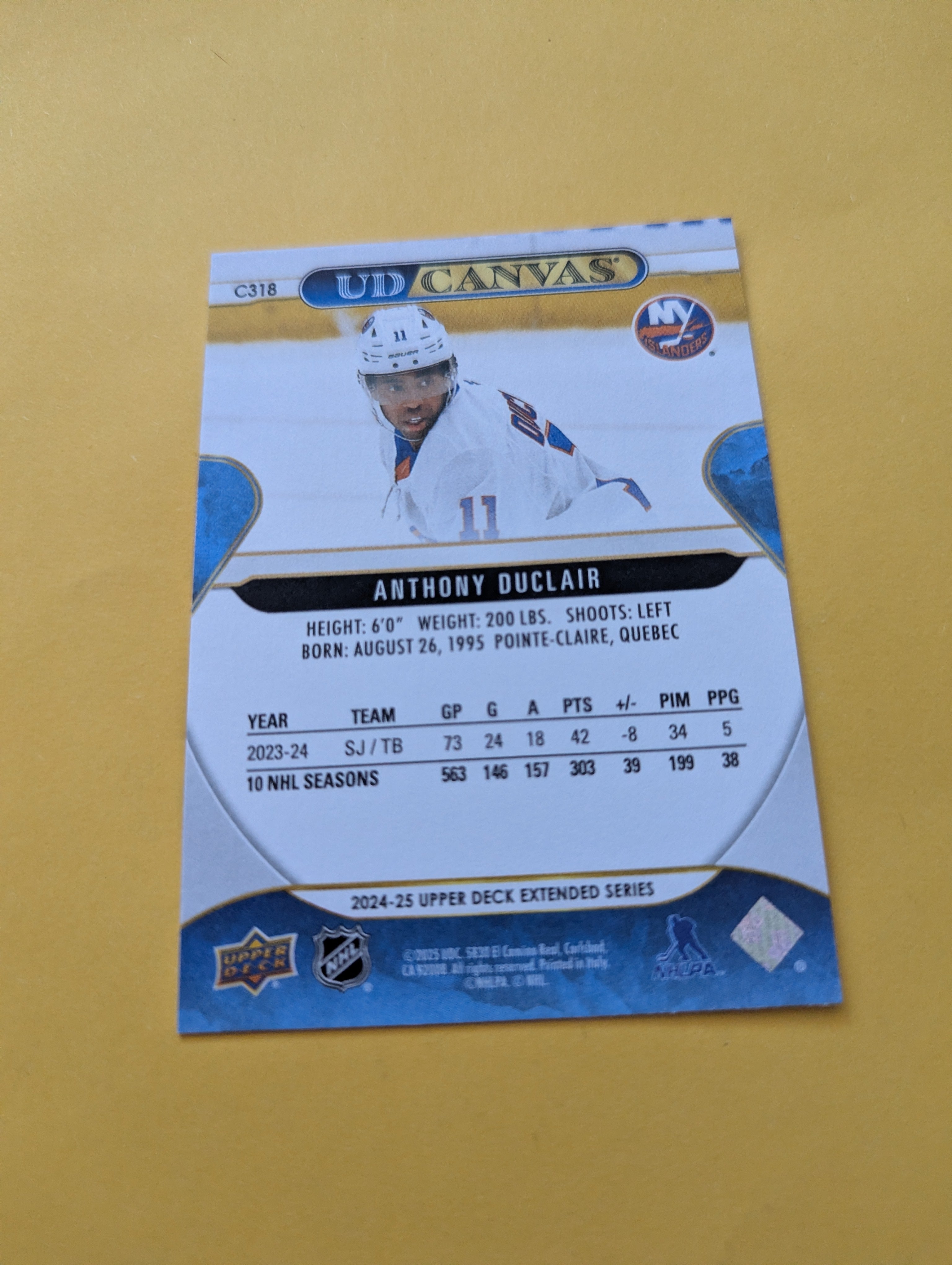 Anthony Duclair 24-25 Upper Deck UD Canvas Card