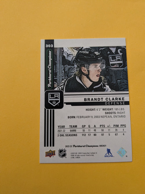 Brandt Clarke 22-23 Parkhurst Champions Rookie Card