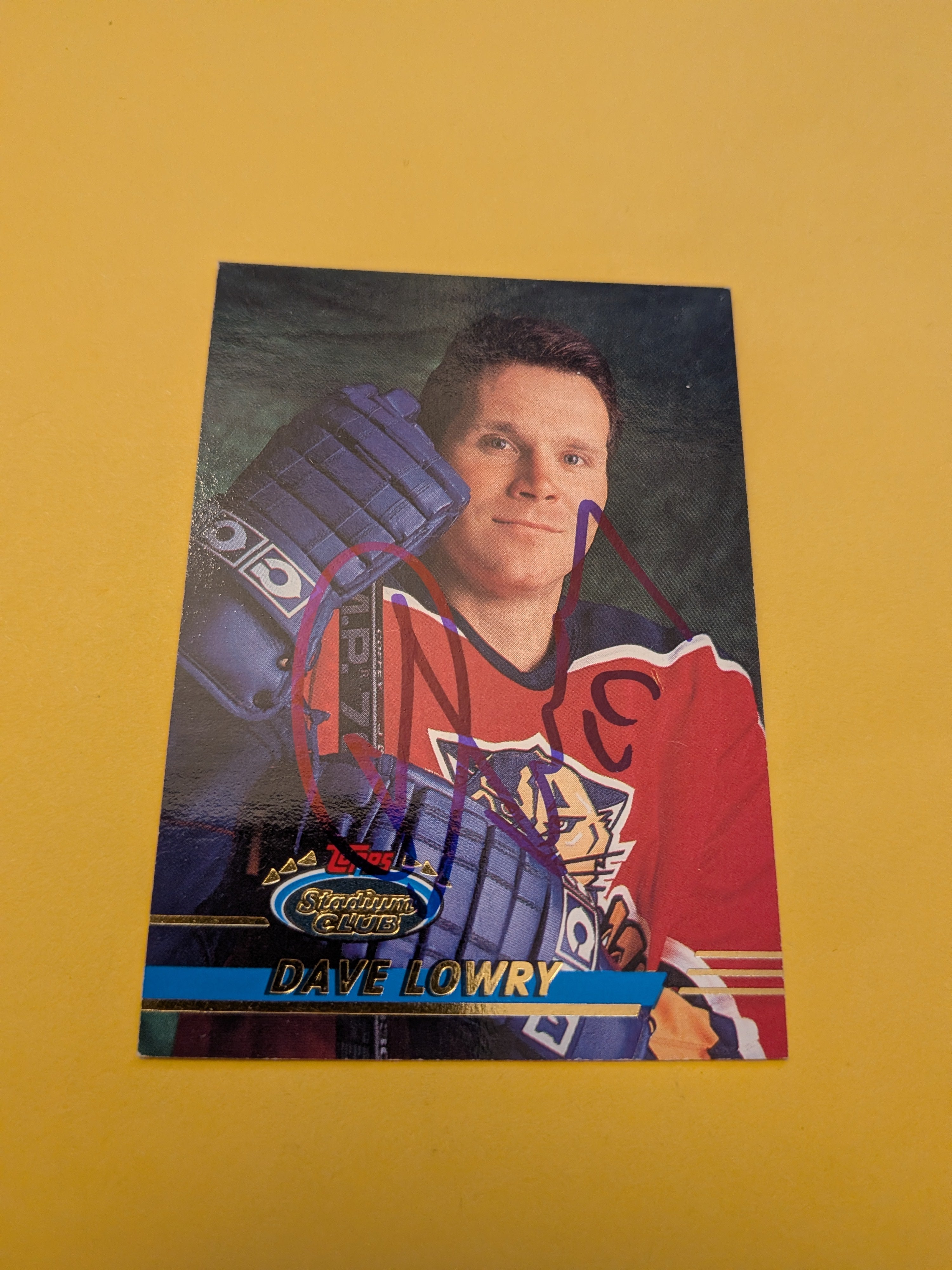 Dave Lowry Signed Florida Panthers Card B
