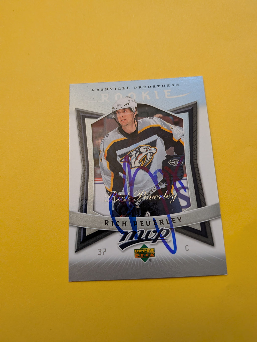 Rich Peverley Signed Nashville Predators Rookie Card A