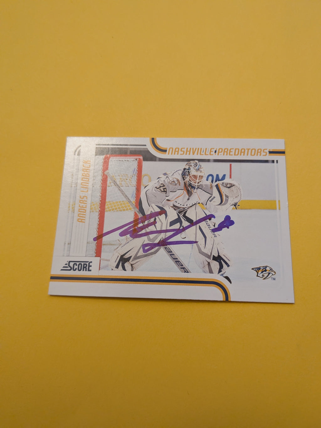Anders Lindback Signed Nashville Predators Card E