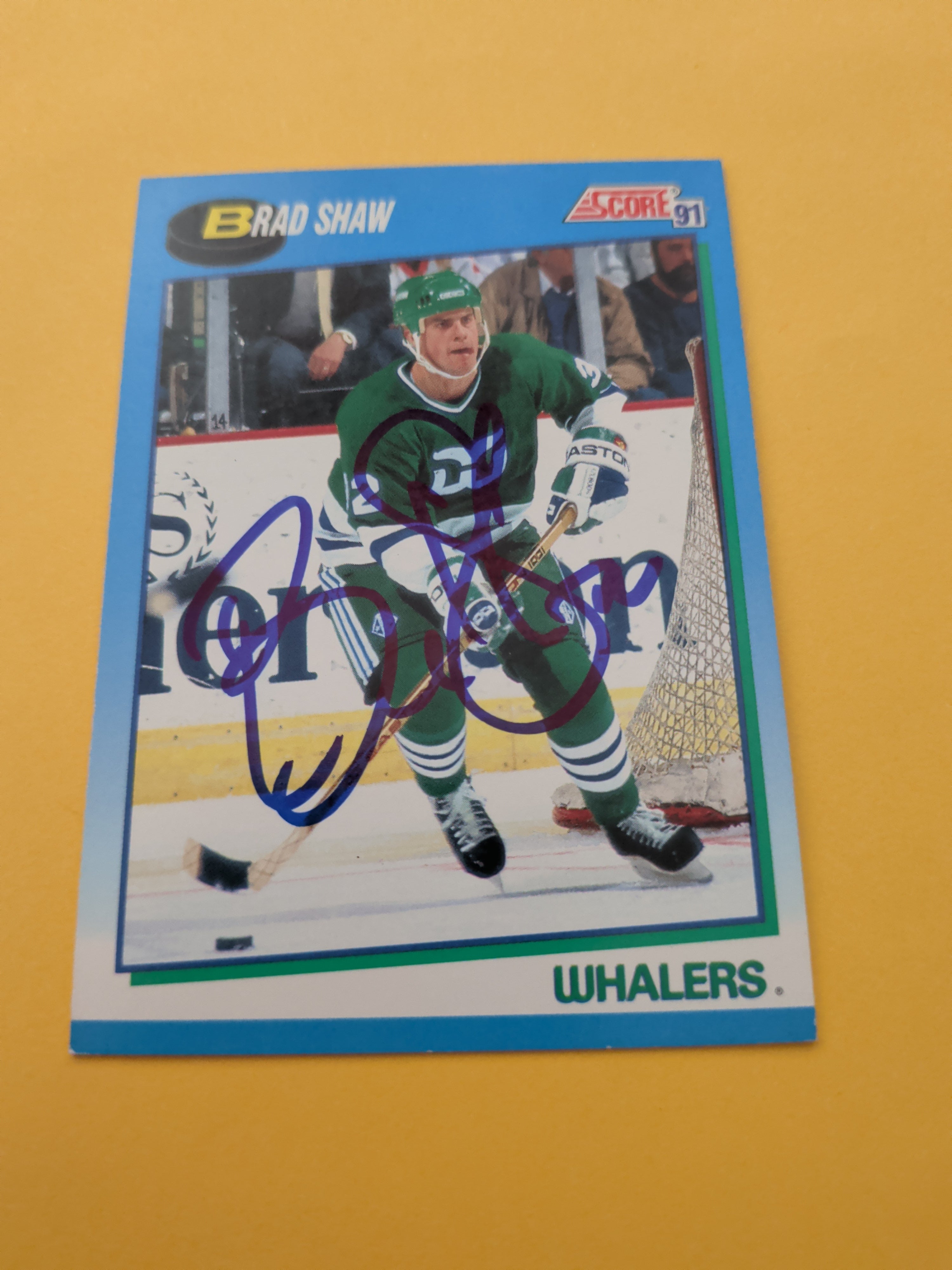 Brad Shaw Signed Hartford Whalers Card D