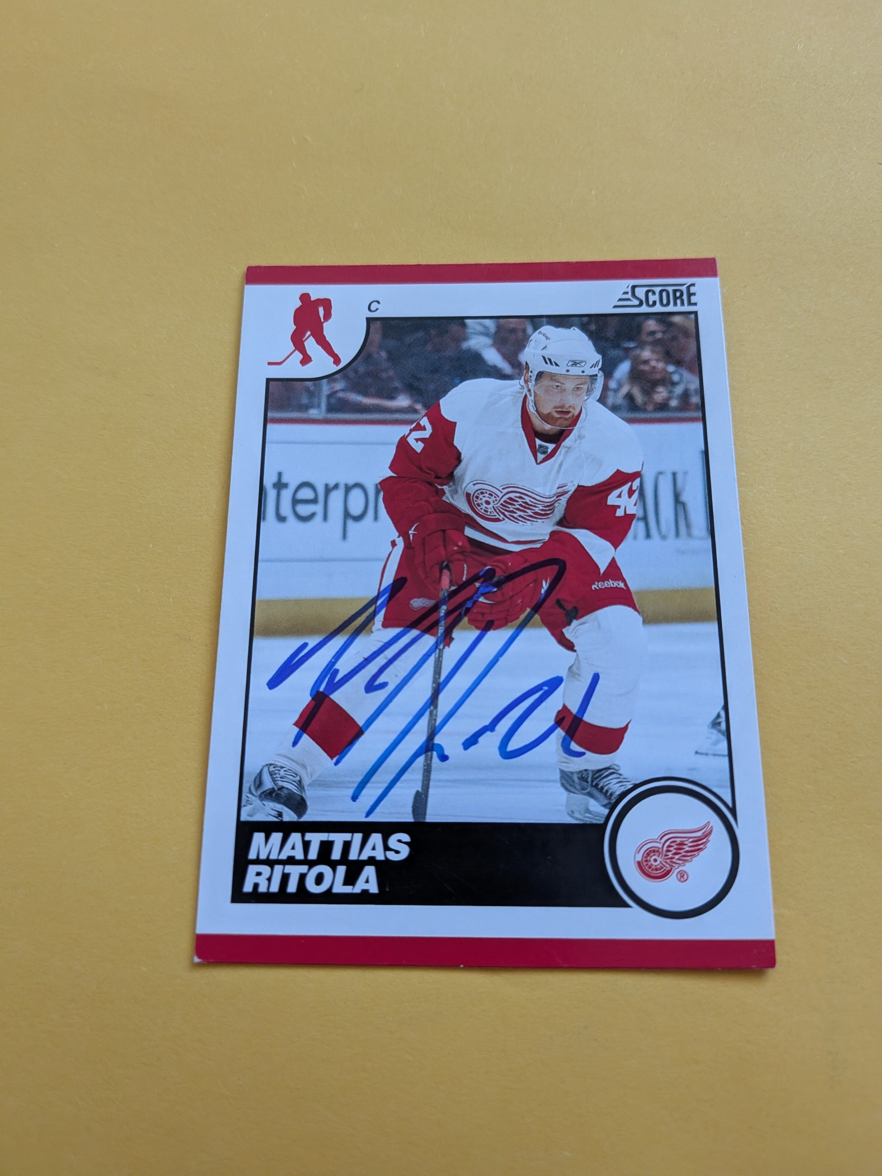 Mattias Ritola Signed Detroit Red Wings Card A