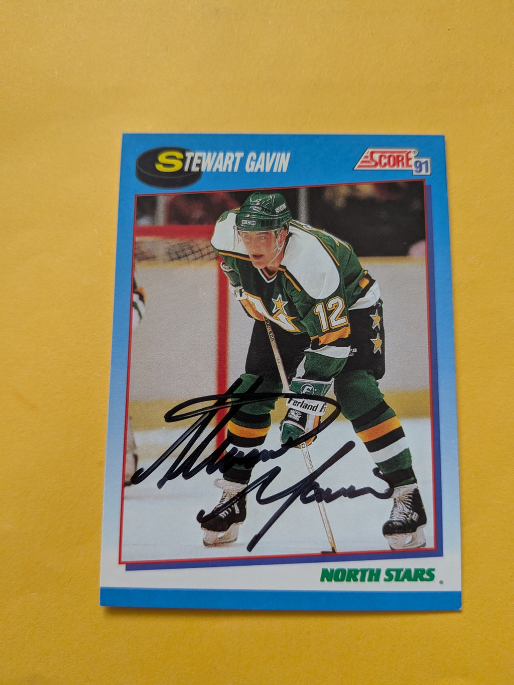 Stewart Gavin Signed Minnesota North Stars Card B
