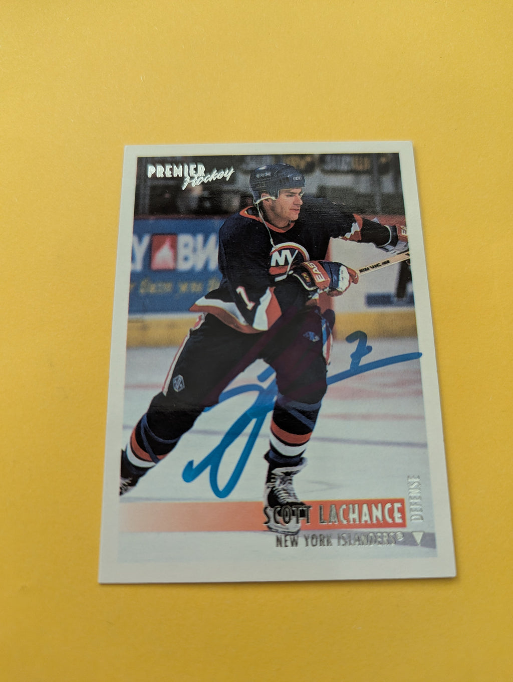 Scott Lachance Signed New York Islanders Card