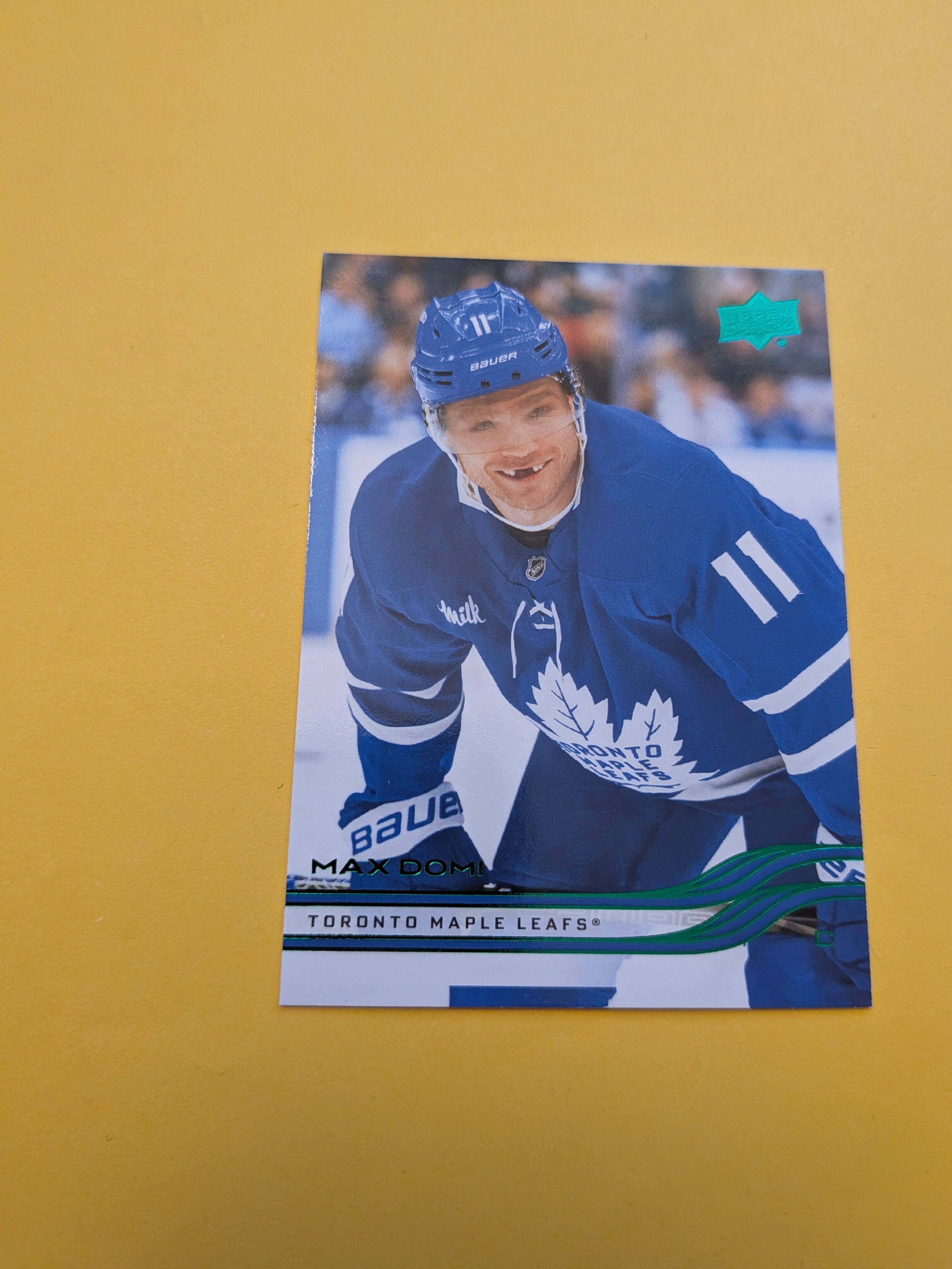 Max Domi 25-26 Upper Deck Green Holiday Card