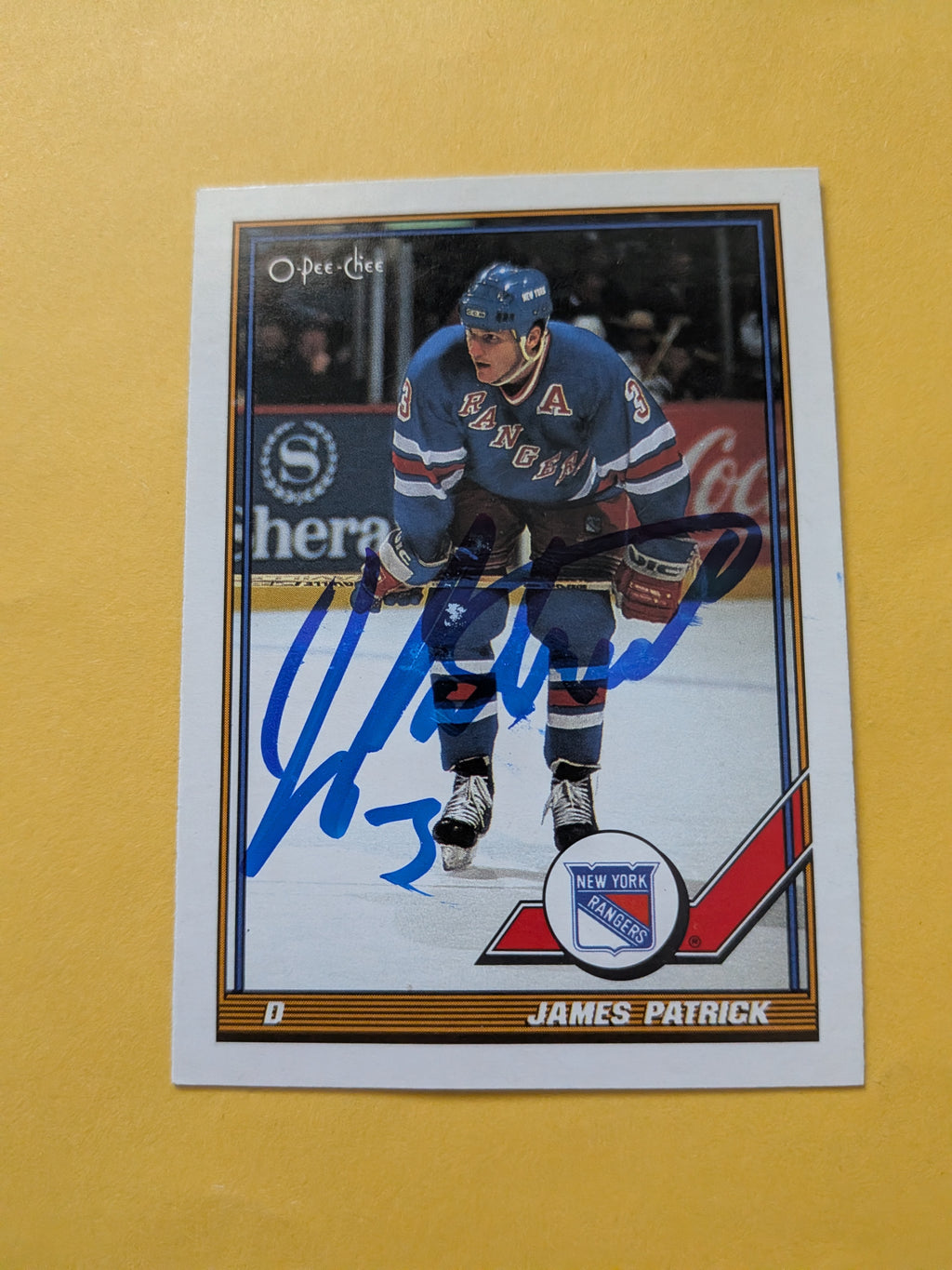 James Patrick Signed New York Rangers Card J