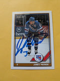 James Patrick Signed New York Rangers Card J