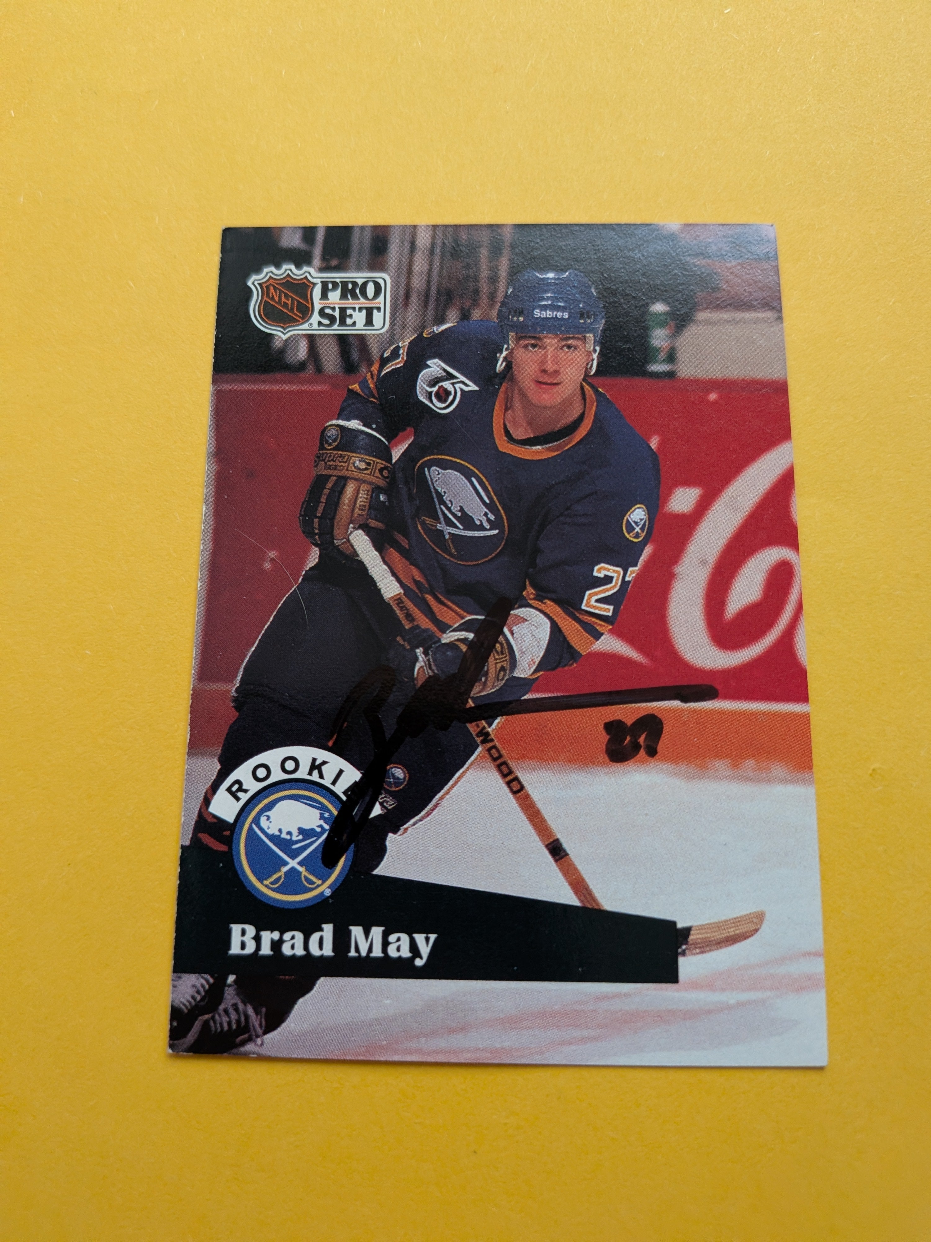 Brad May Signed Buffalo Sabres Card A