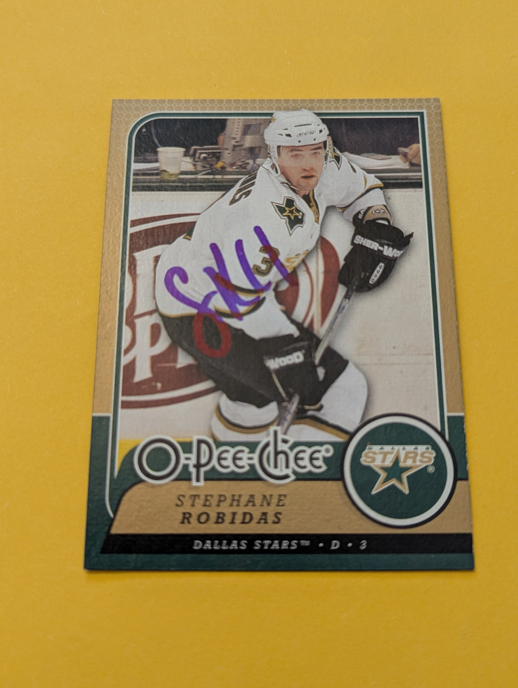 Stephane Robidas Signed Dallas Stars Card