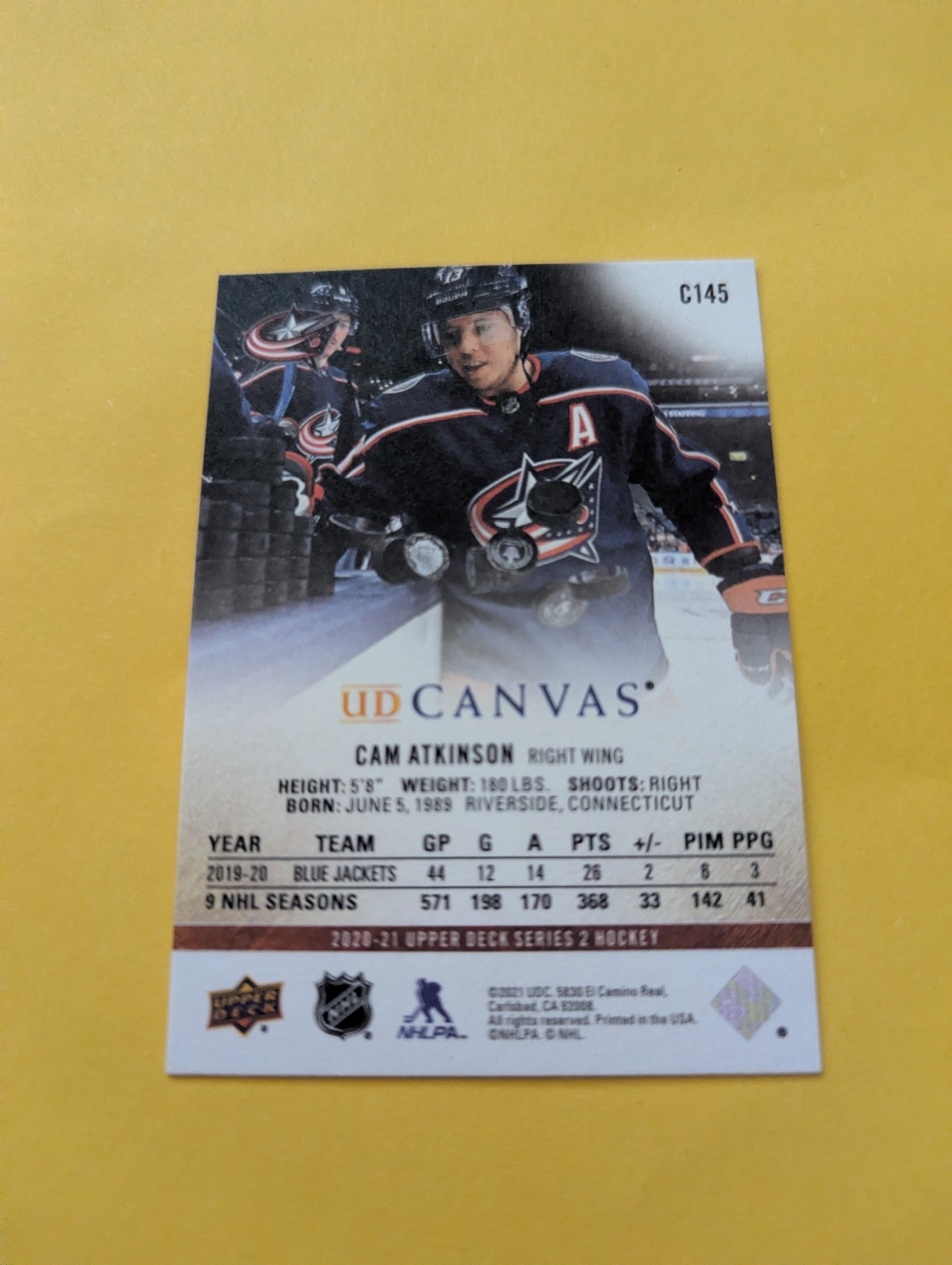 Cam Atkinson 20-21 Upper Deck UD Canvas Card