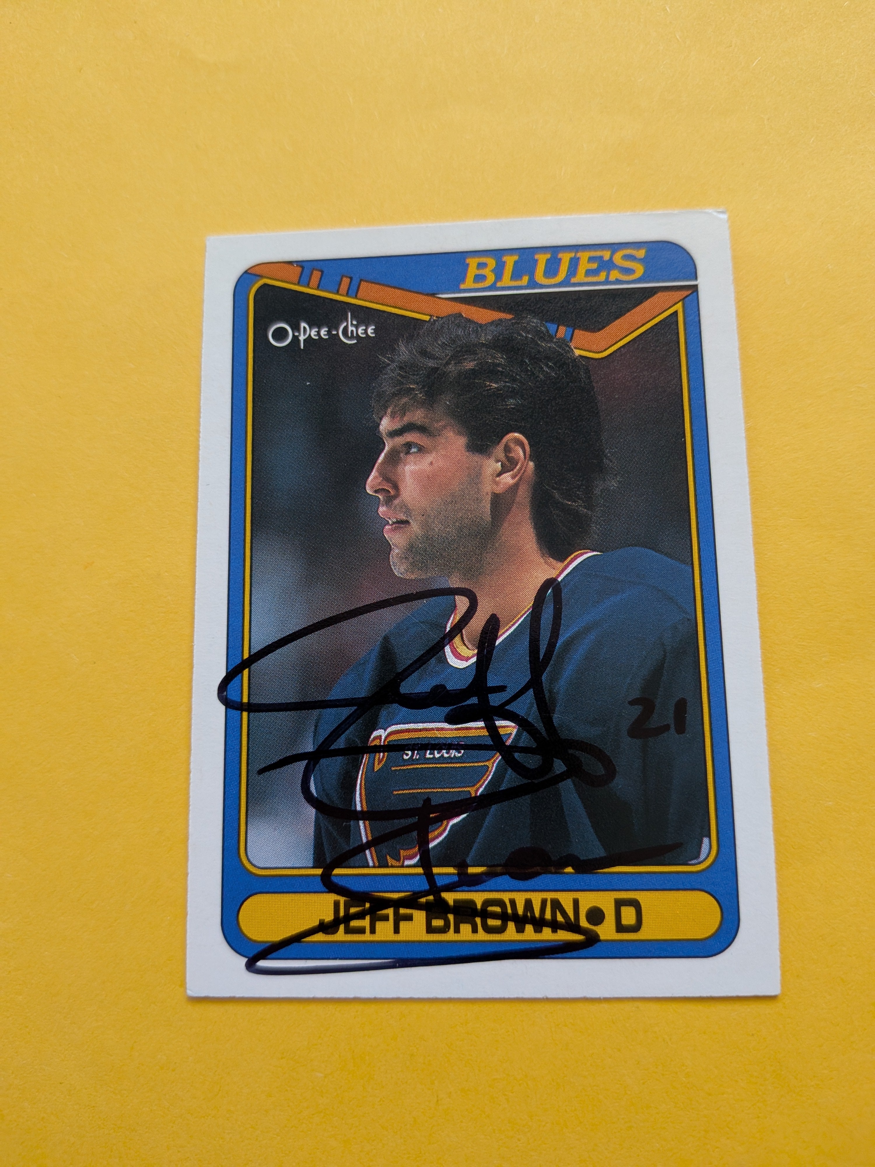 Jeff Brown Signed St. Louis Blues Card G