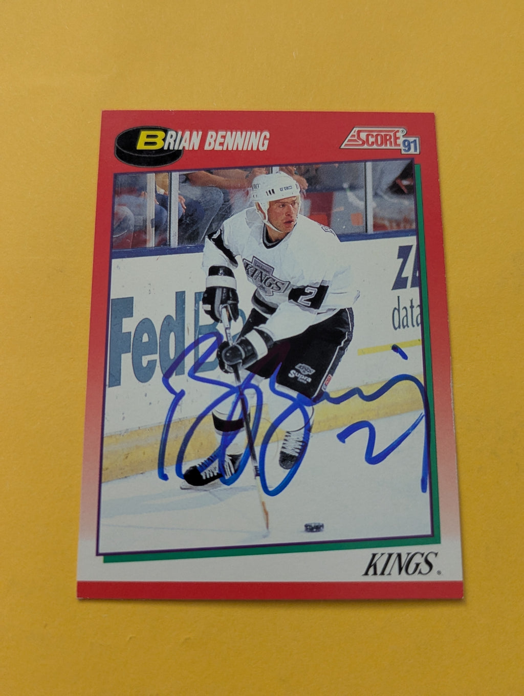 Brian Benning Signed Los Angeles Kings Card