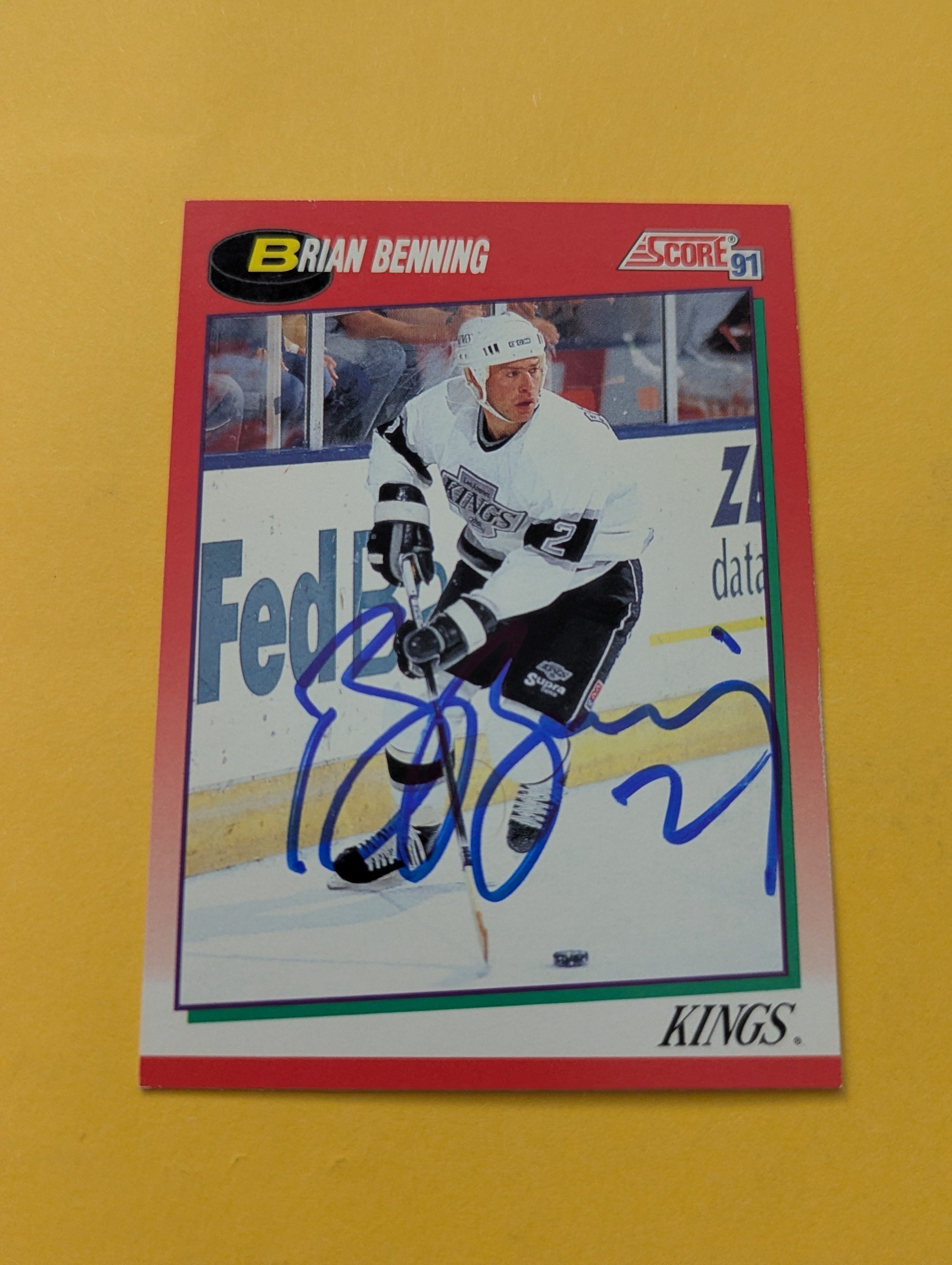 Brian Benning Signed Los Angeles Kings Card