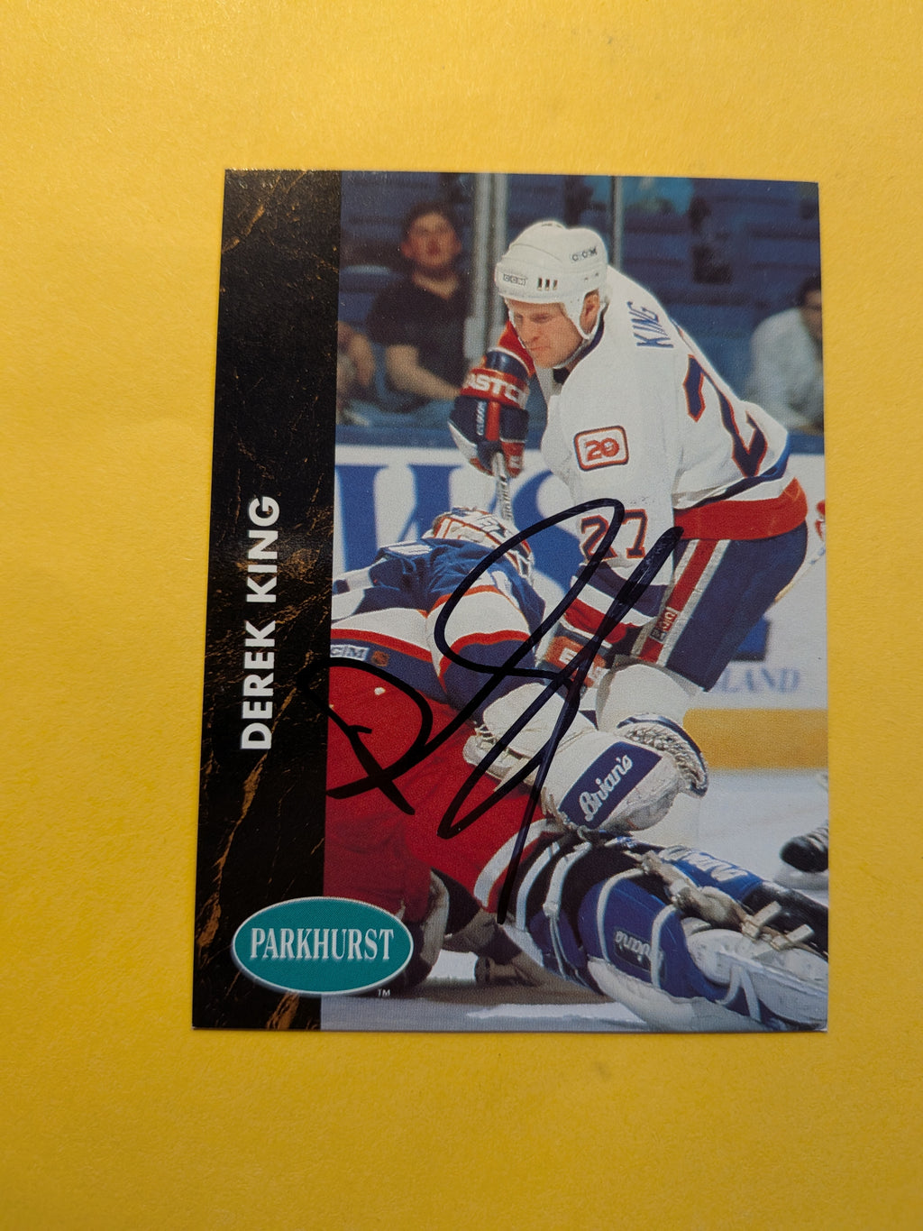 Derek King Signed New York Islanders Card A