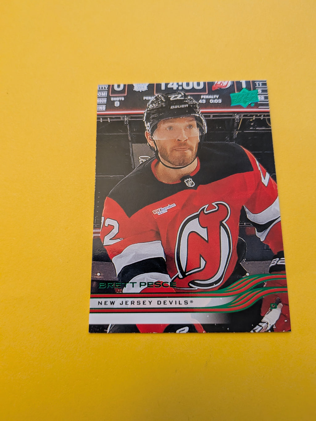 Brett Pesce 25-26 Upper Deck Green Holiday Card