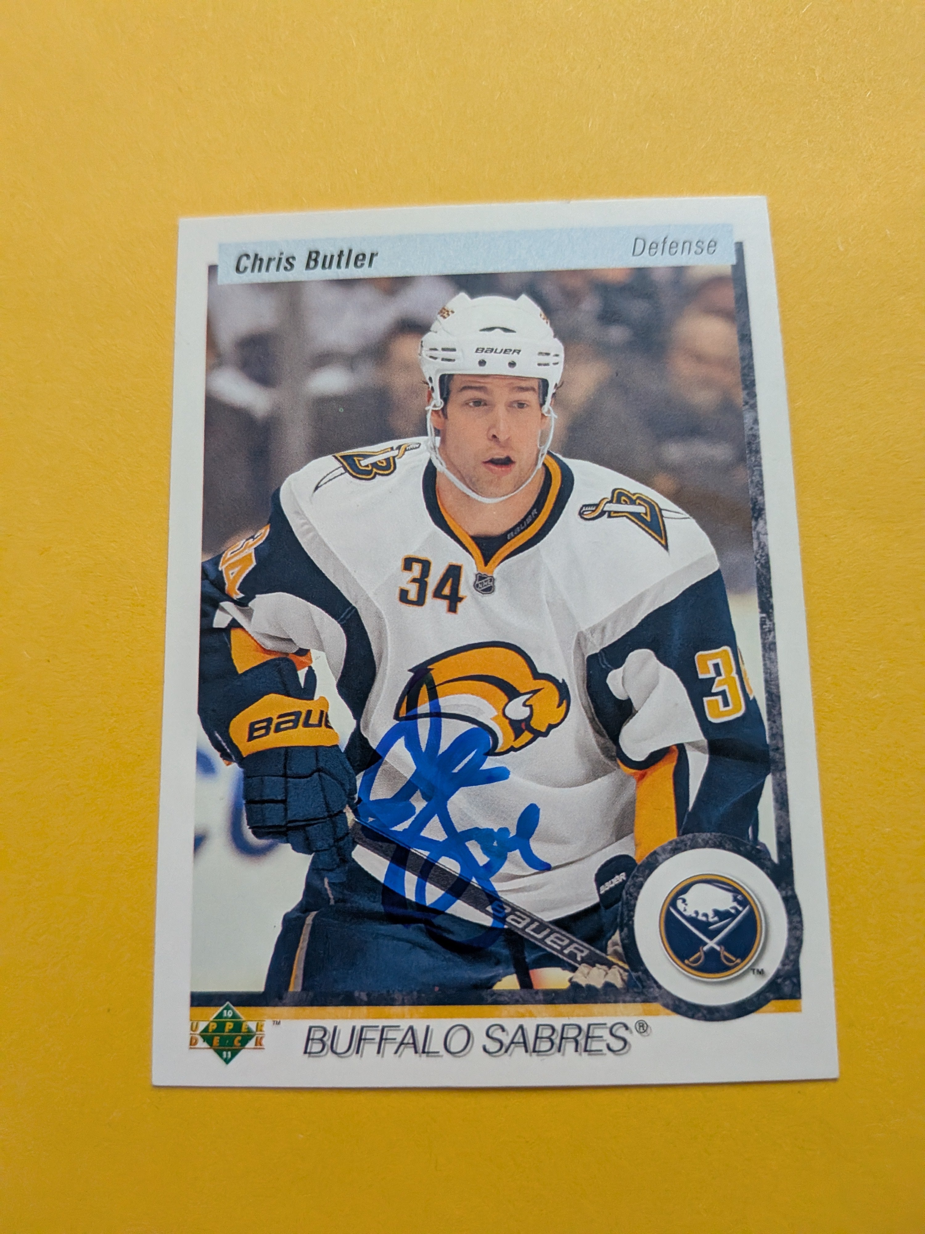 Chris Butler Signed Buffalo Sabres Card A