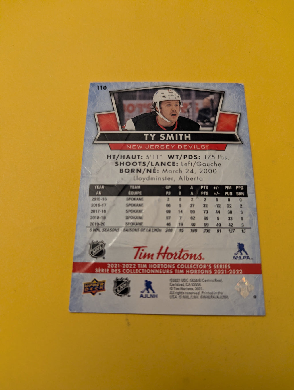 Ty Smith Signed New Jersey Devils Card