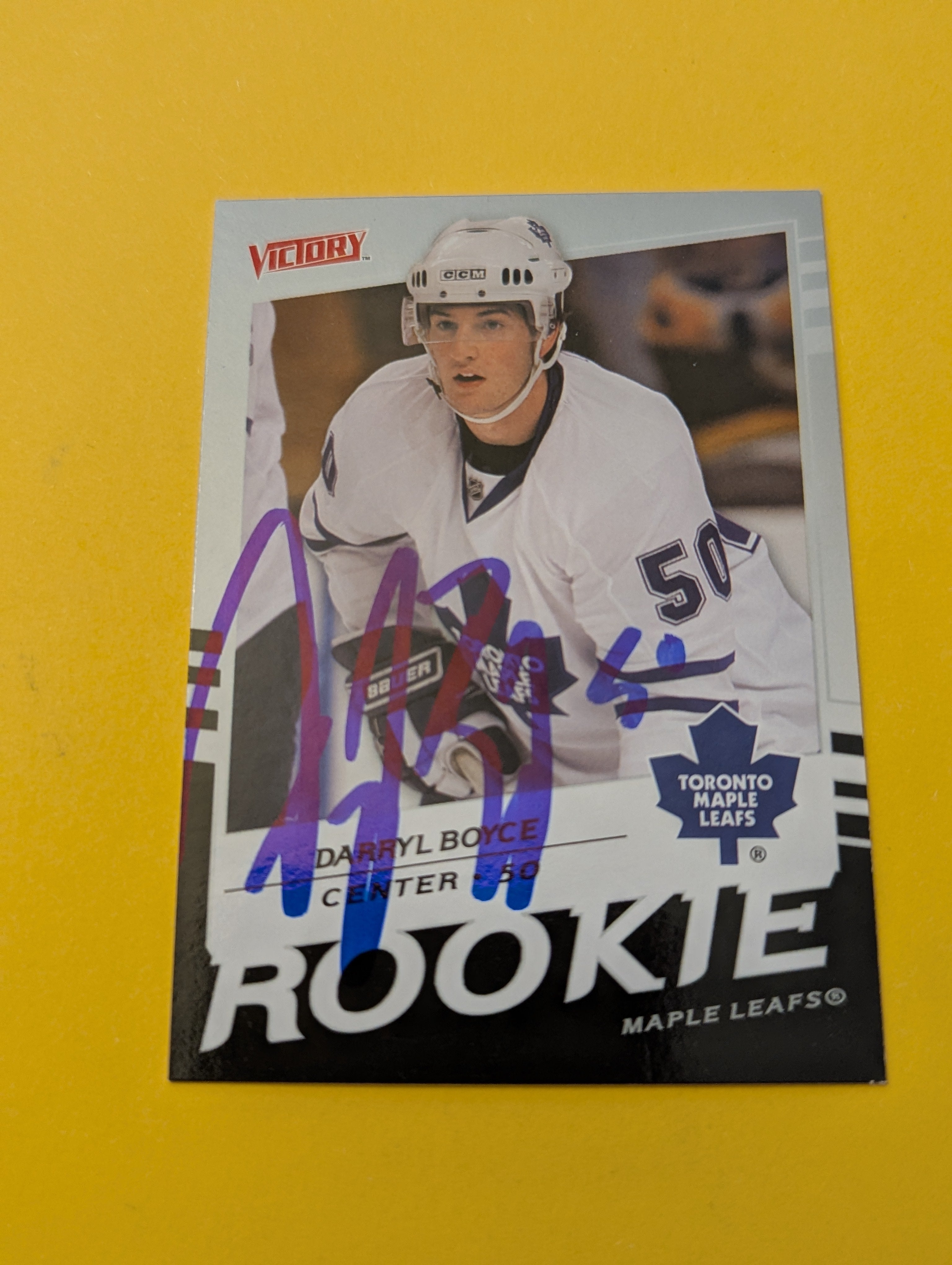 Darryl Boyce Signed Toronto Maple Leafs Rookie Card