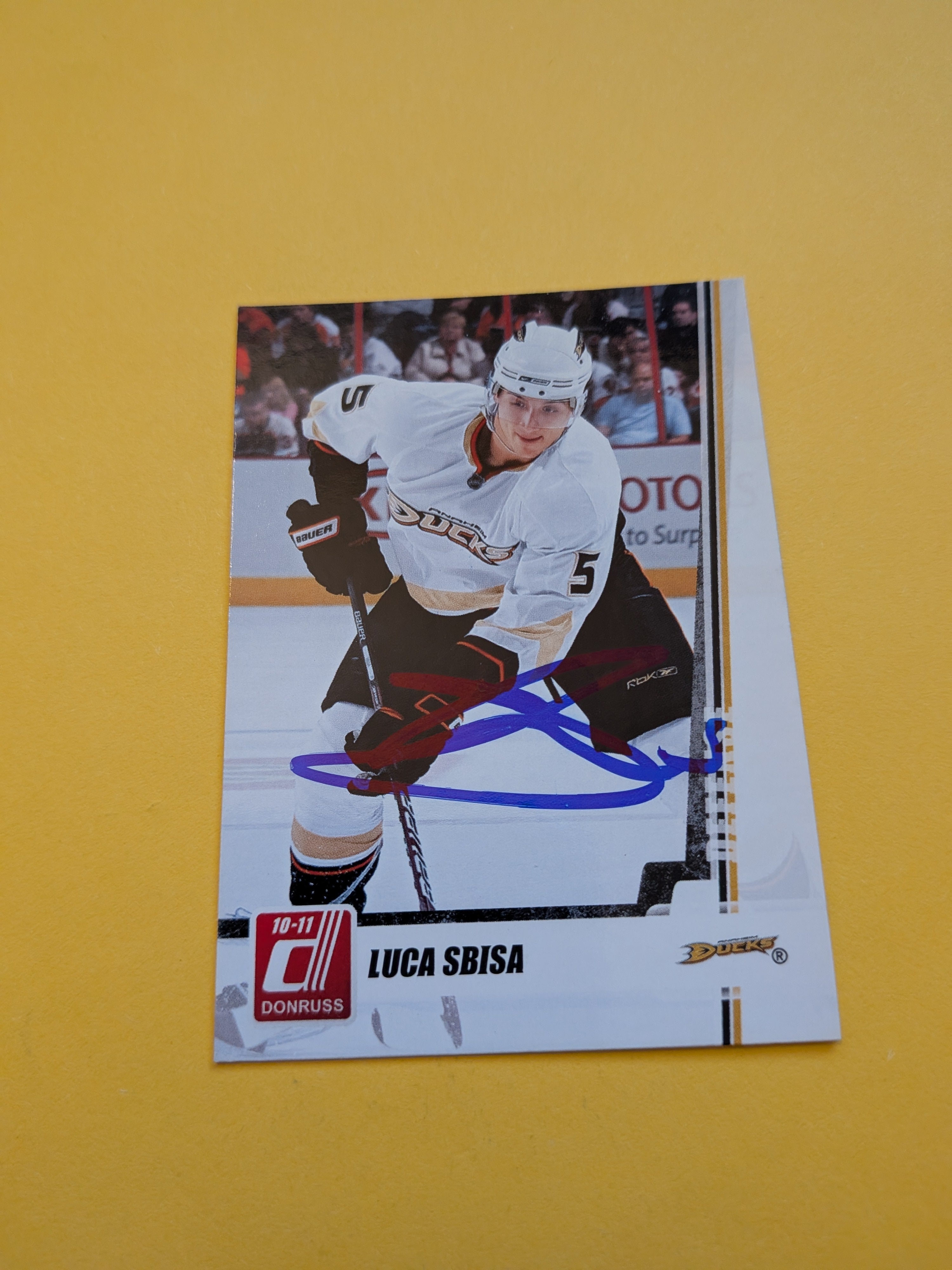 Luca Sbisa Signed Anaheim Ducks Card H