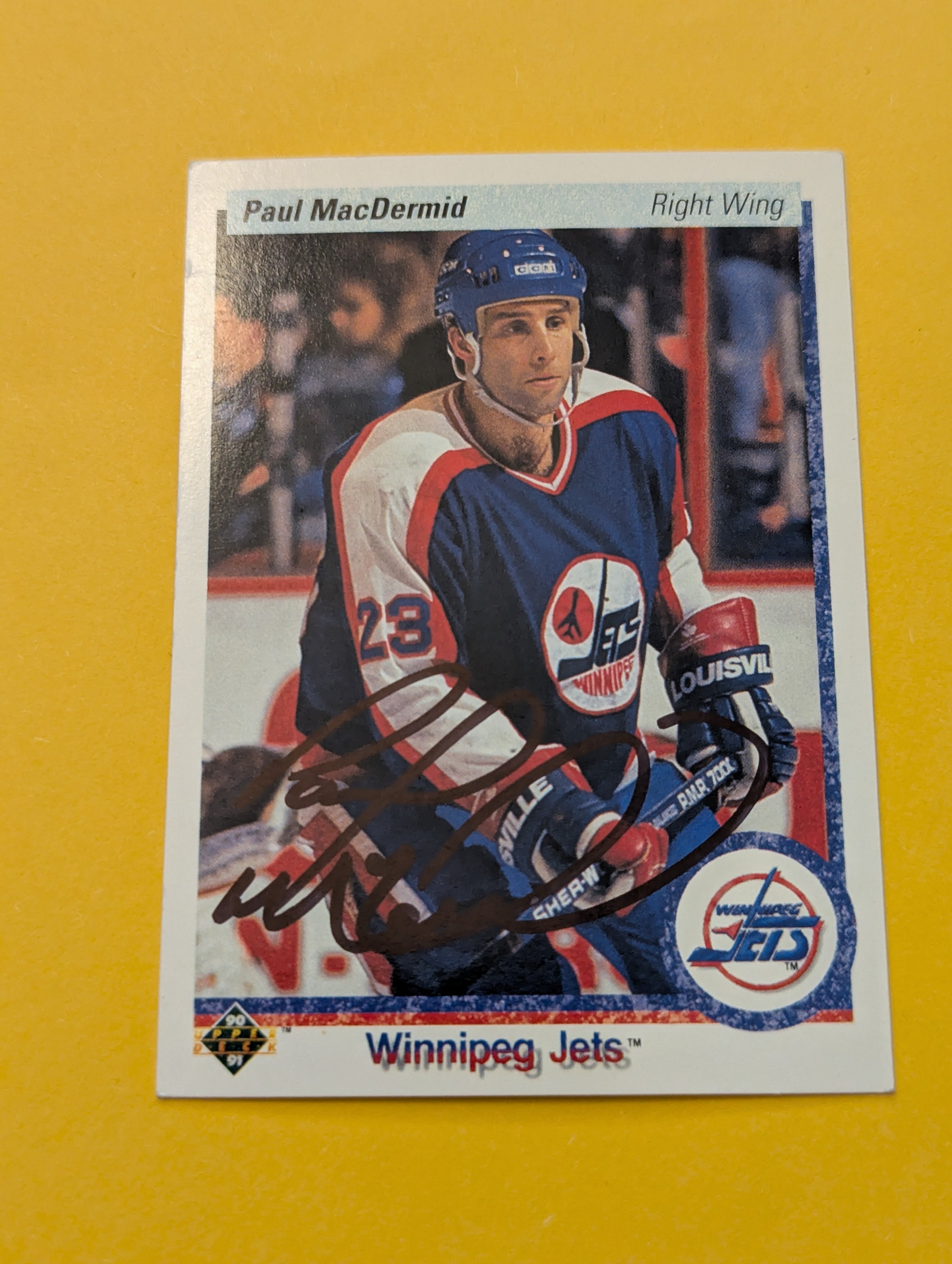 Paul MacDermid Signed Winnipeg Jets Card