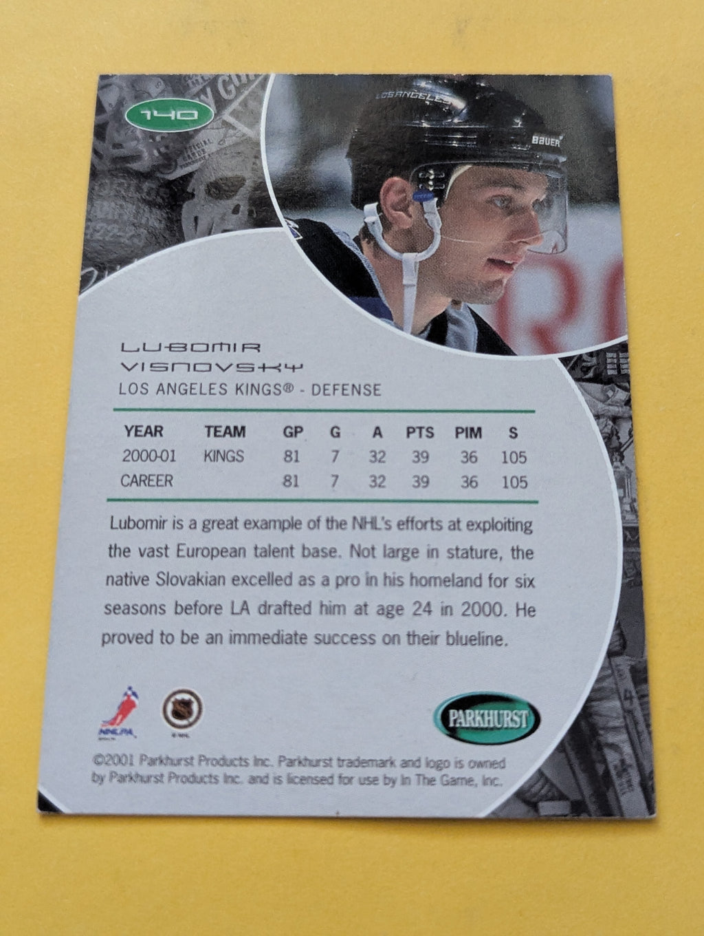Lubomir Visnovsky Signed Los Angeles Kings Card A