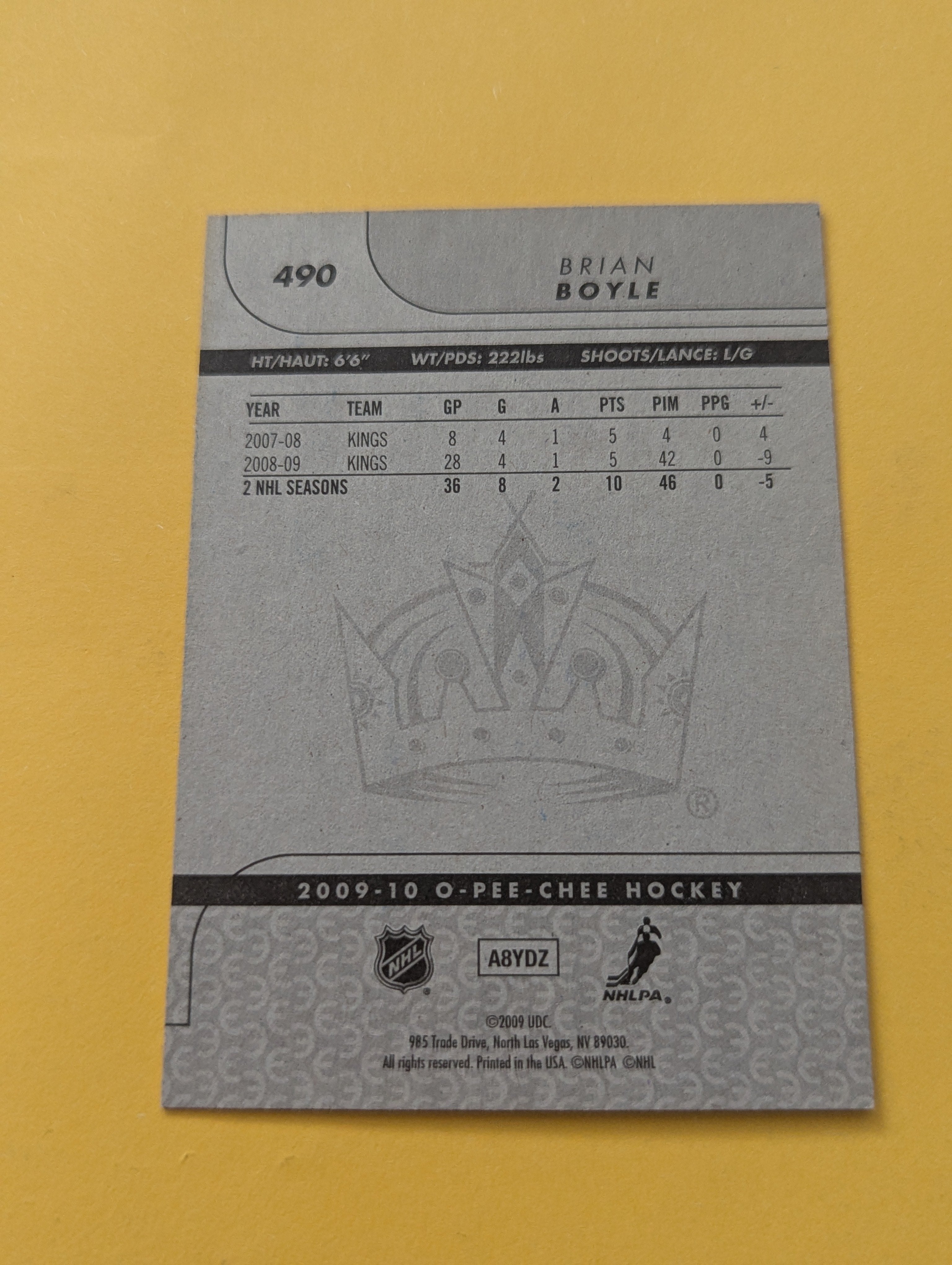 Brian Boyle Signed Los Angeles Kings Card