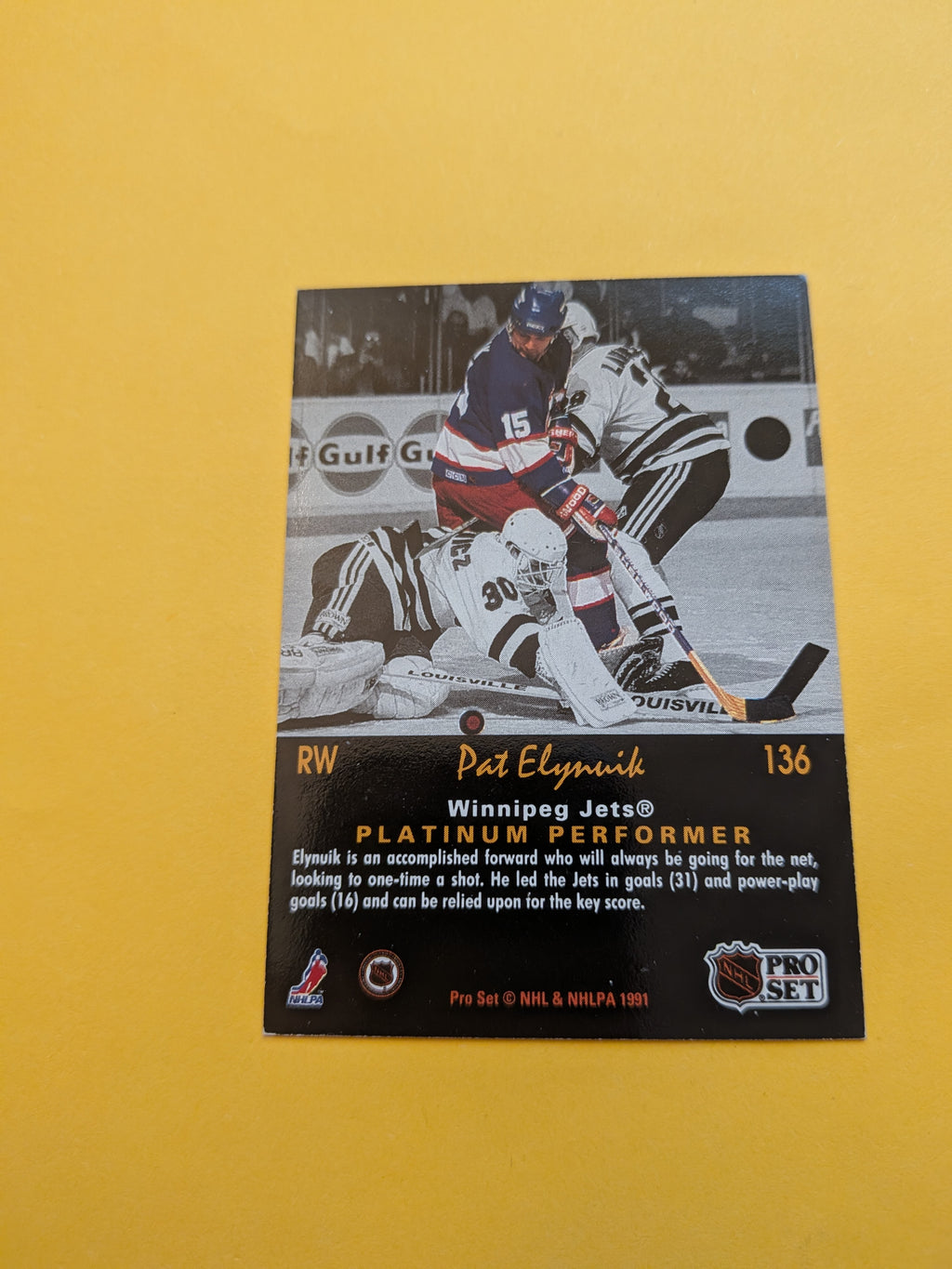 Pat Elynuik Signed Winnipeg Jets Card E