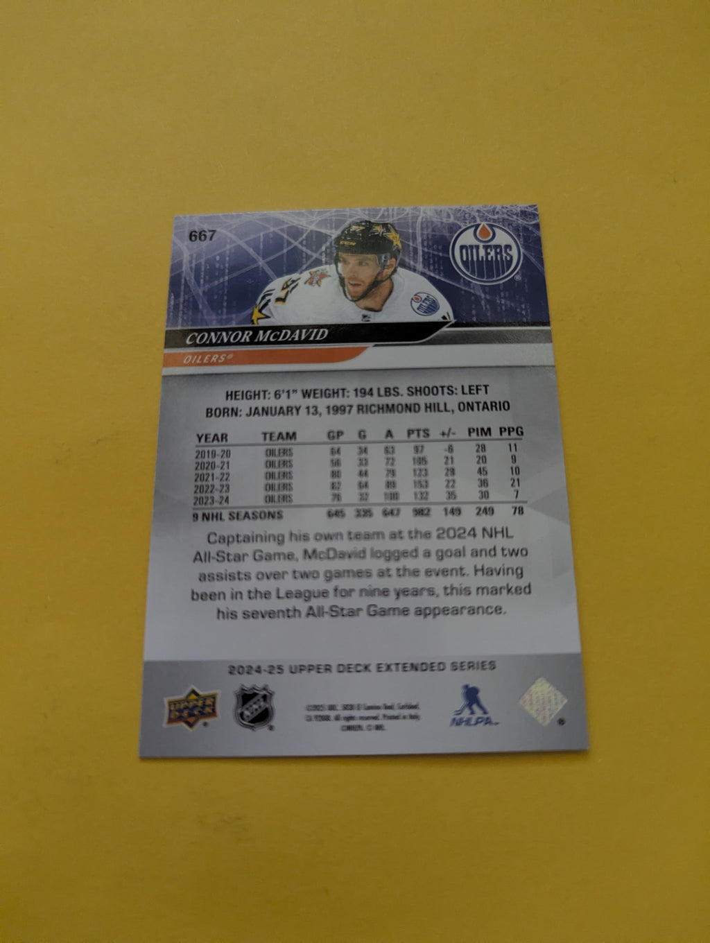 Connor McDavid 24-25 Upper Deck Card