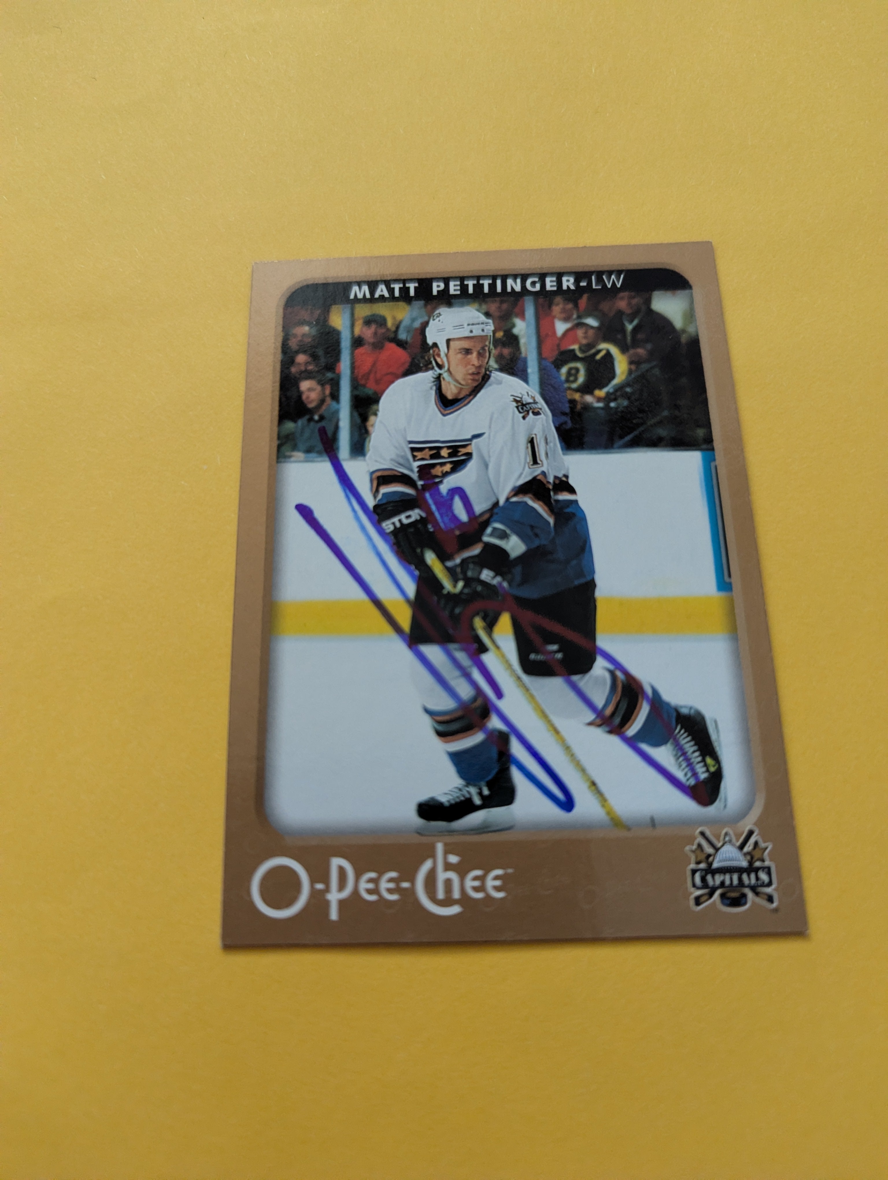Matt Pettinger Signed Washington Capitals Card