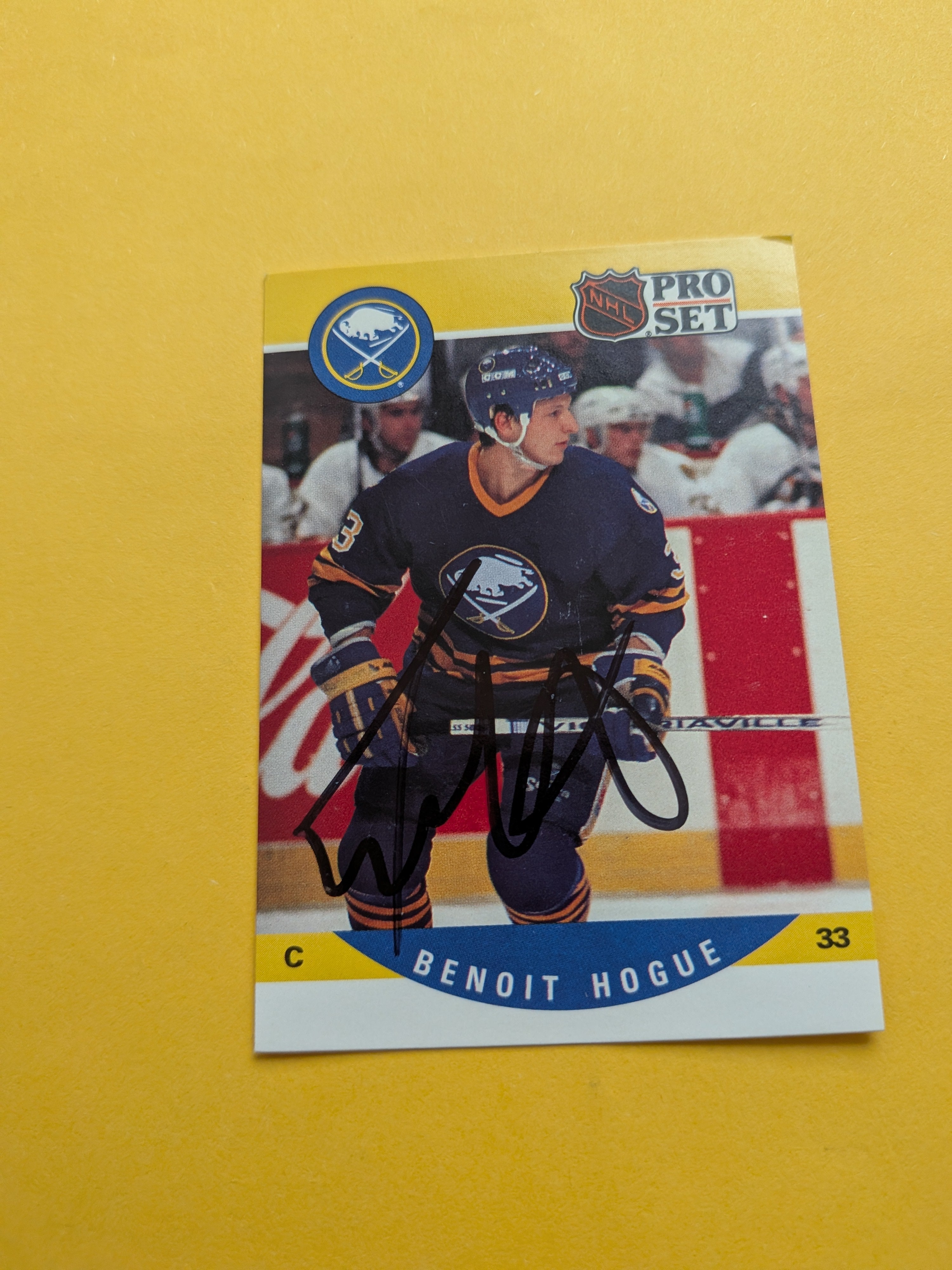 Benoit Hogue Signed Buffalo Sabres Card A