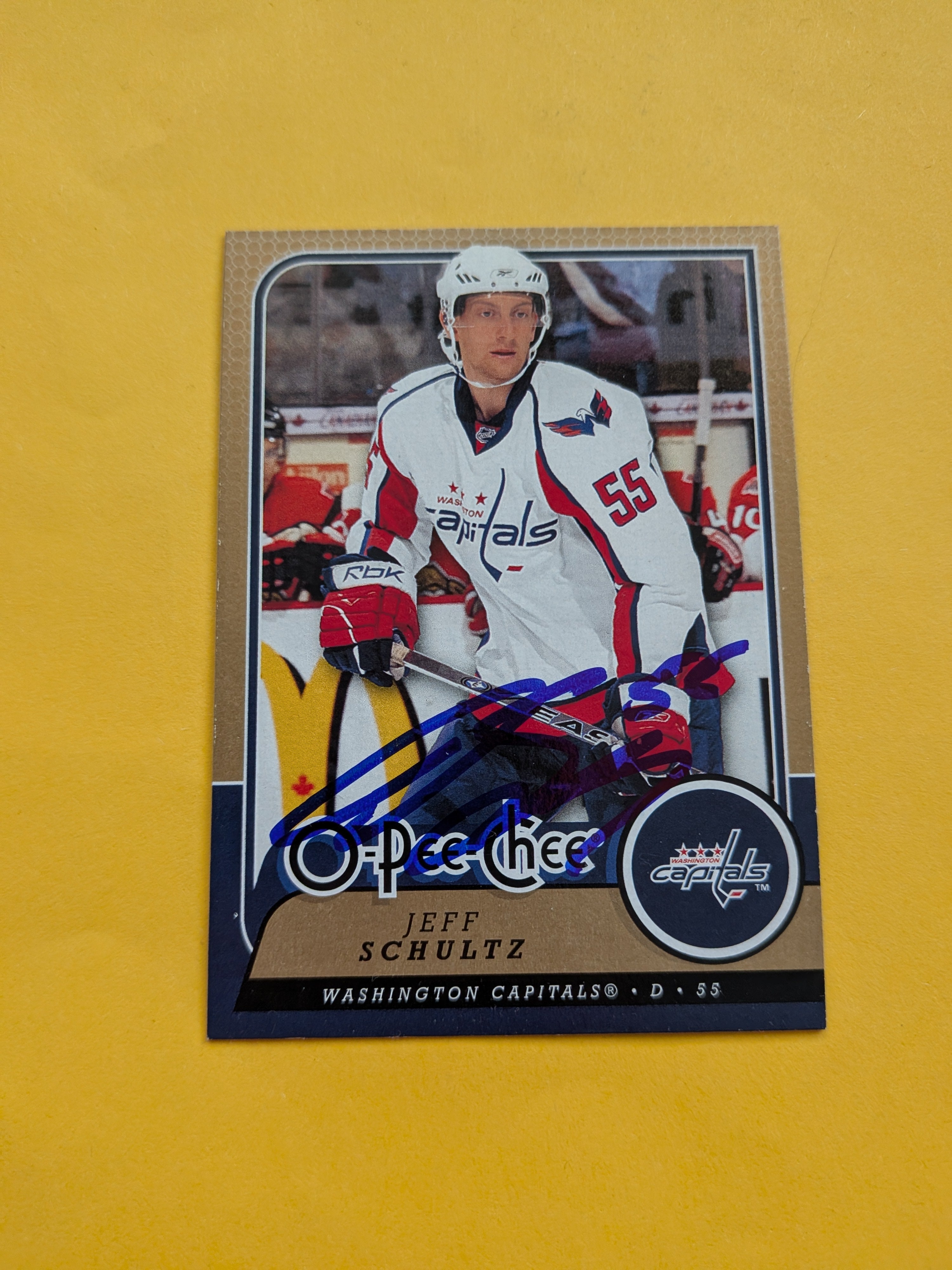 Jeff Schultz Signed Washington Capitals Card A