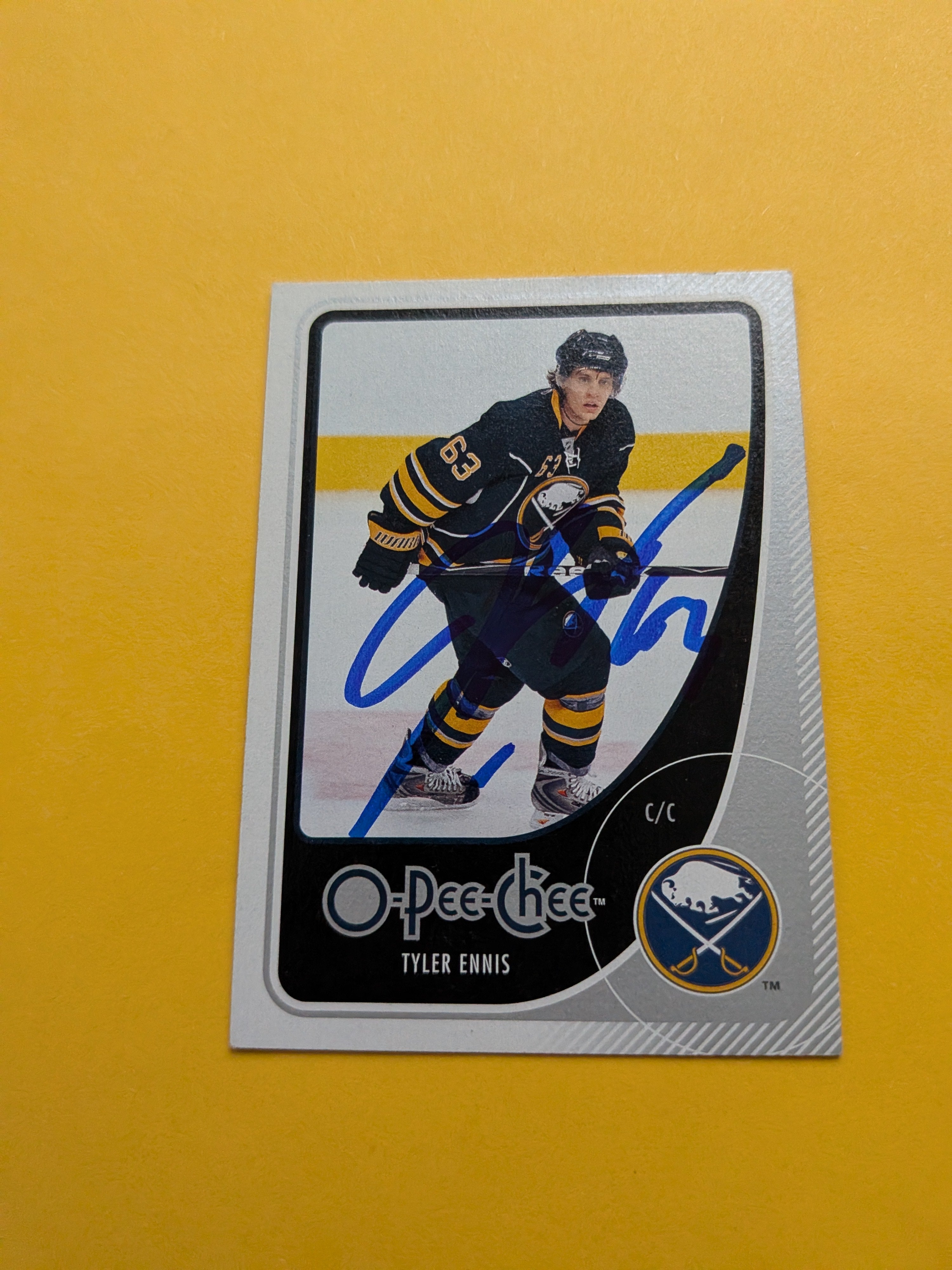 Tyler Ennis Signed Buffalo Sabres Card