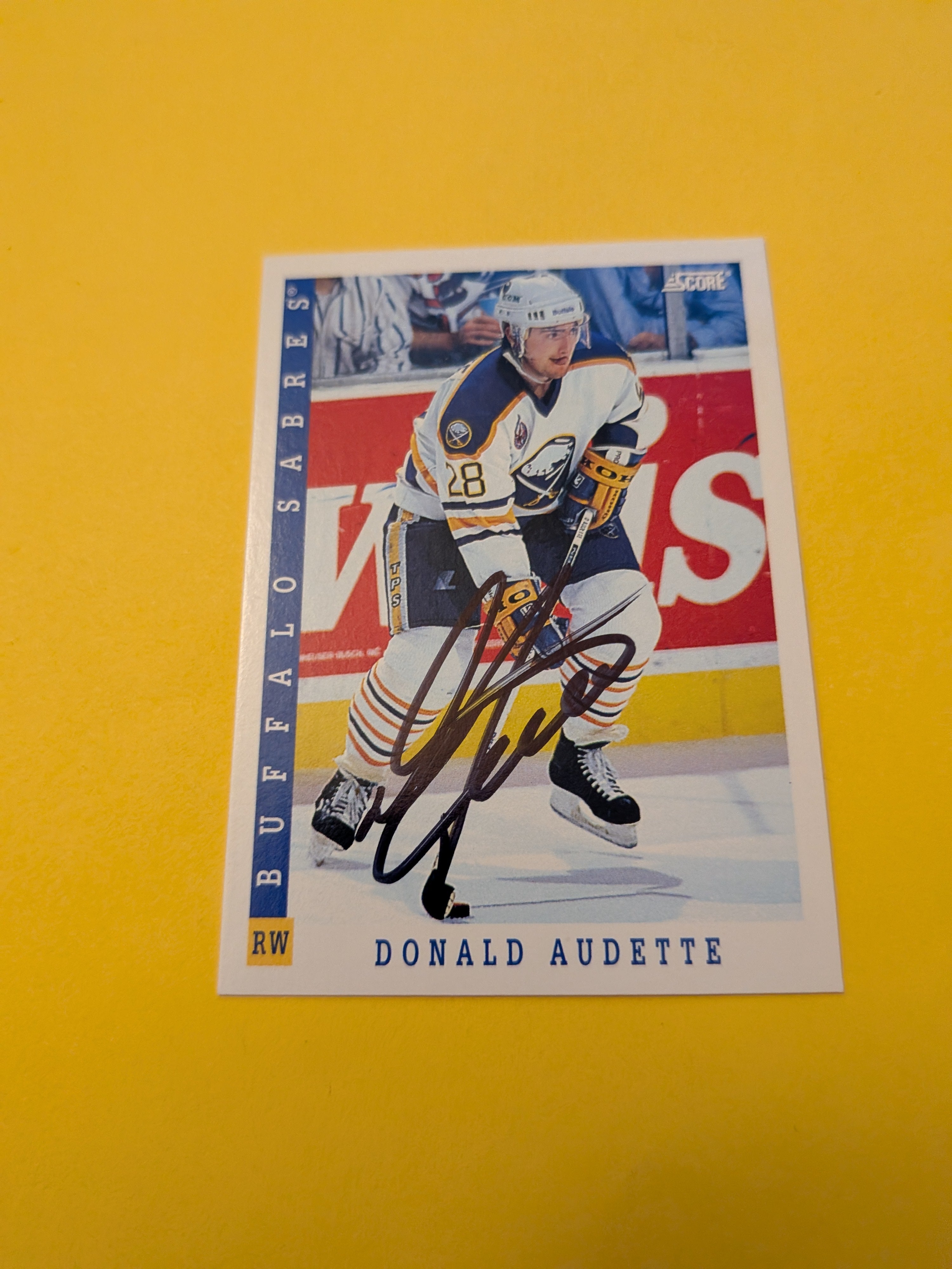 Donald Audette Signed Buffalo Sabres Card K