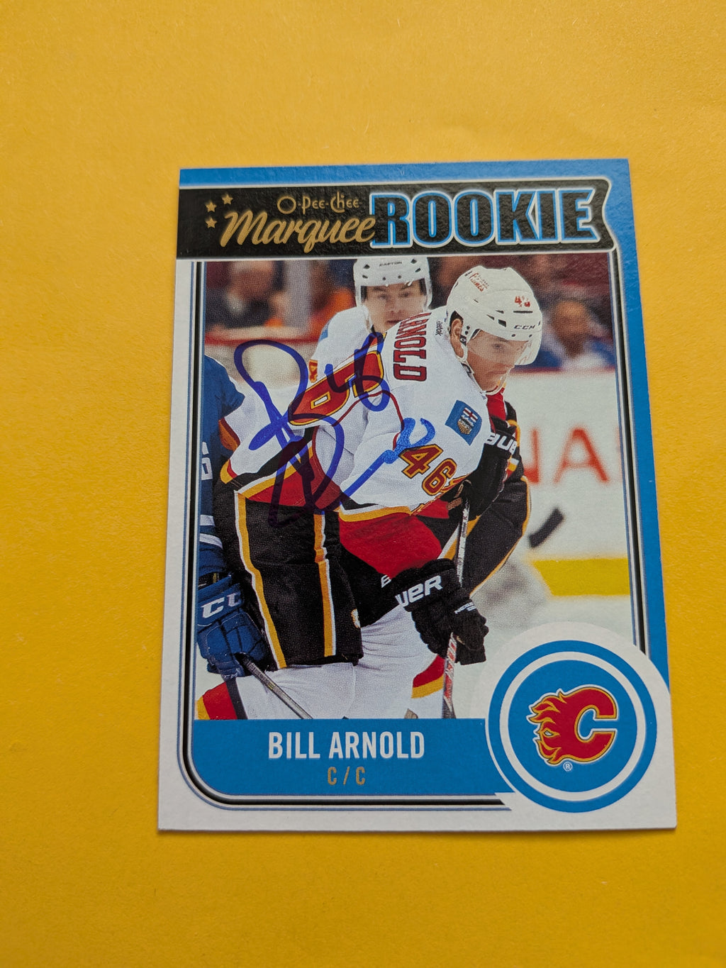 Bill Arnold Signed Calgary Flames Rookie Card A