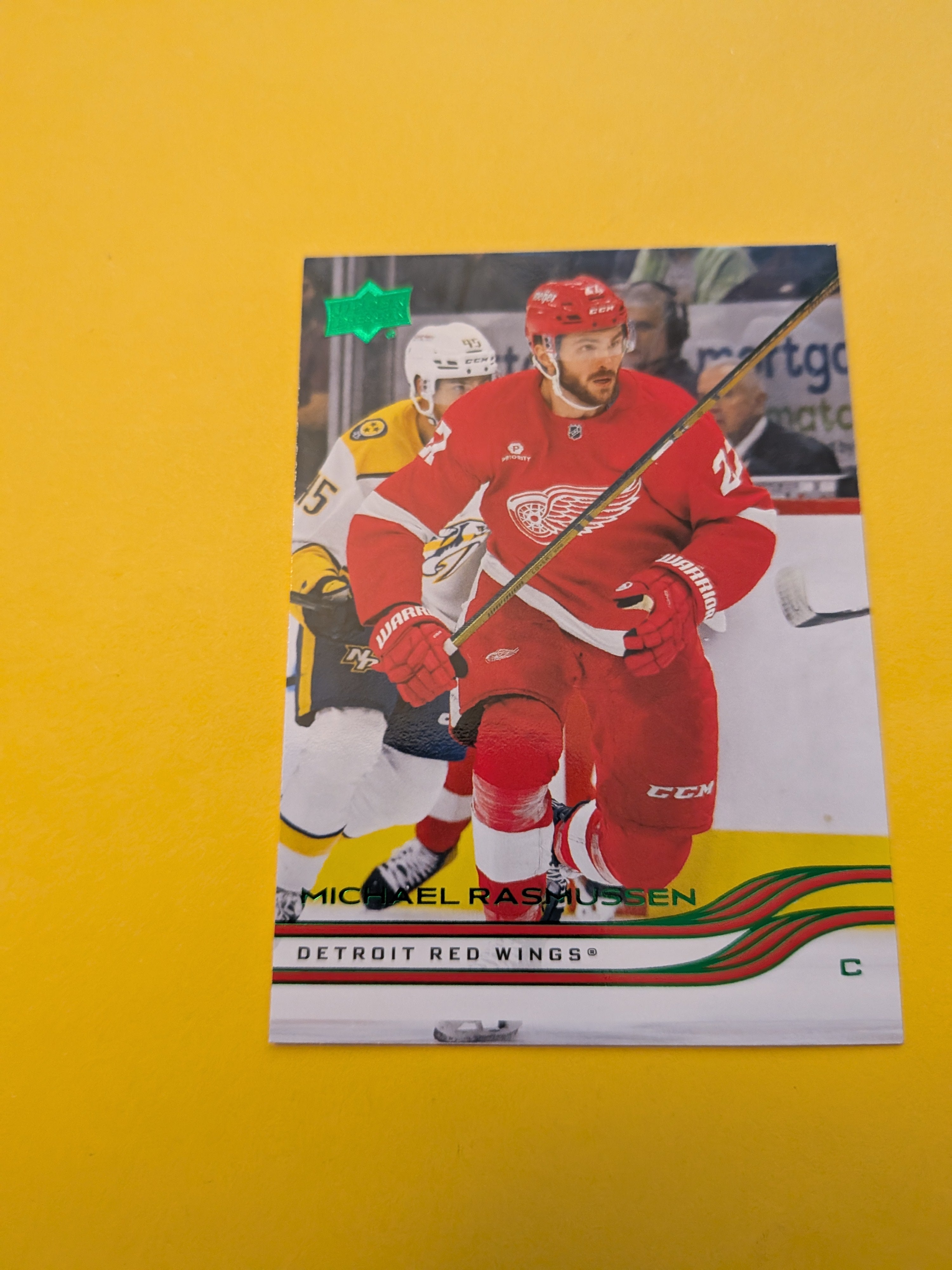 Michael Rasmussen 25-26 Upper Deck Green Holiday Card