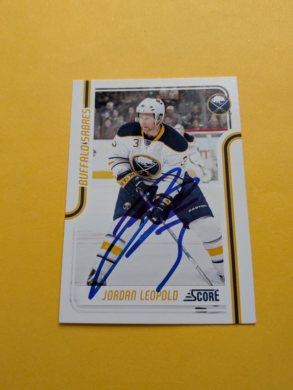 Jordan Leopold Signed Buffalo Sabres Card C
