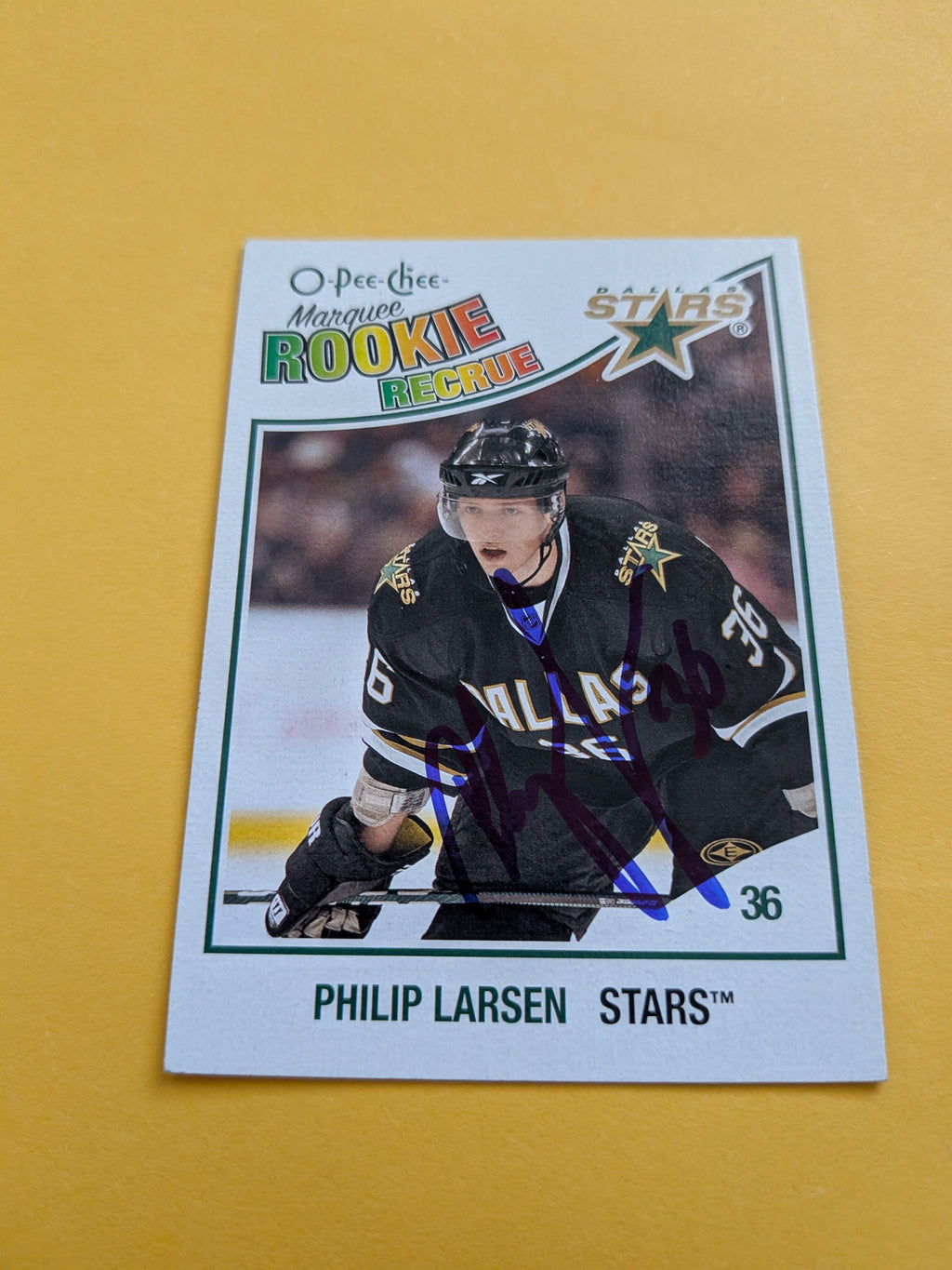 Philip Larsen Signed Dallas Stars Rookie Card B