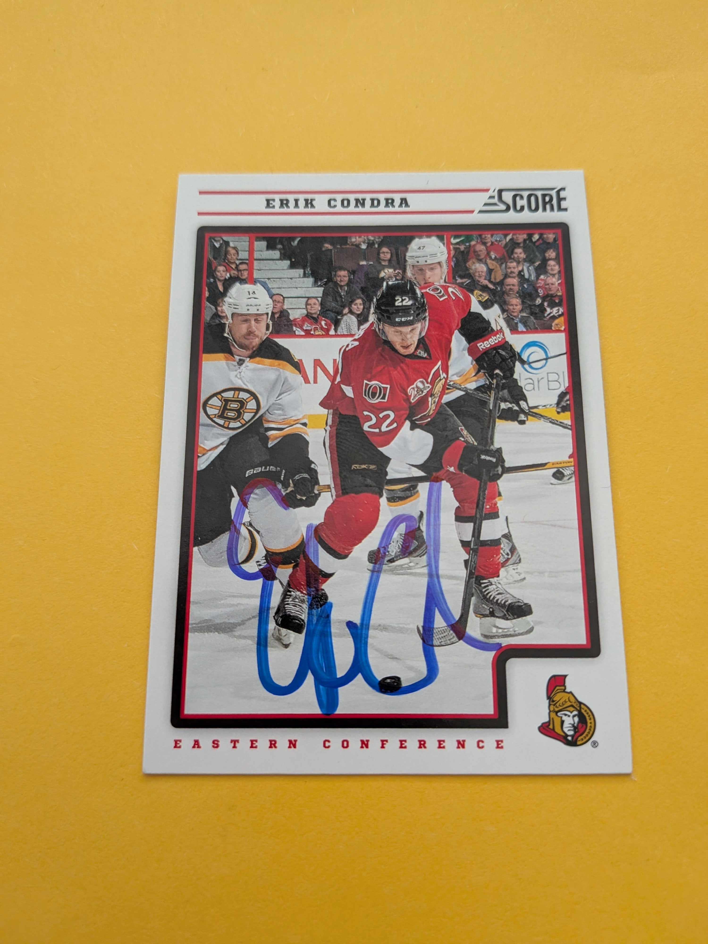 Erik Condra Signed Ottawa Senators Card A