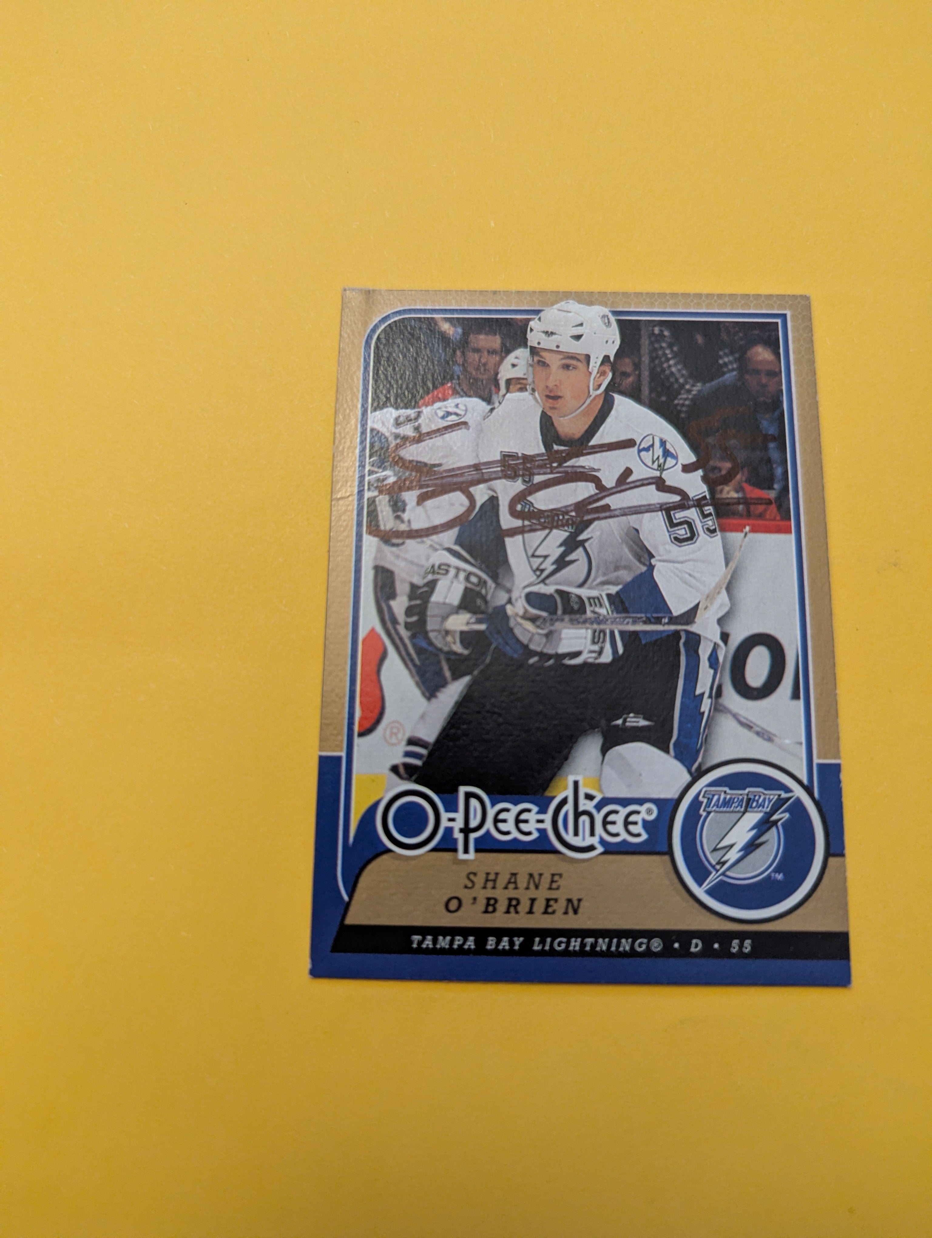 Shane O'Brien Signed Tampa Bay Lightning Card