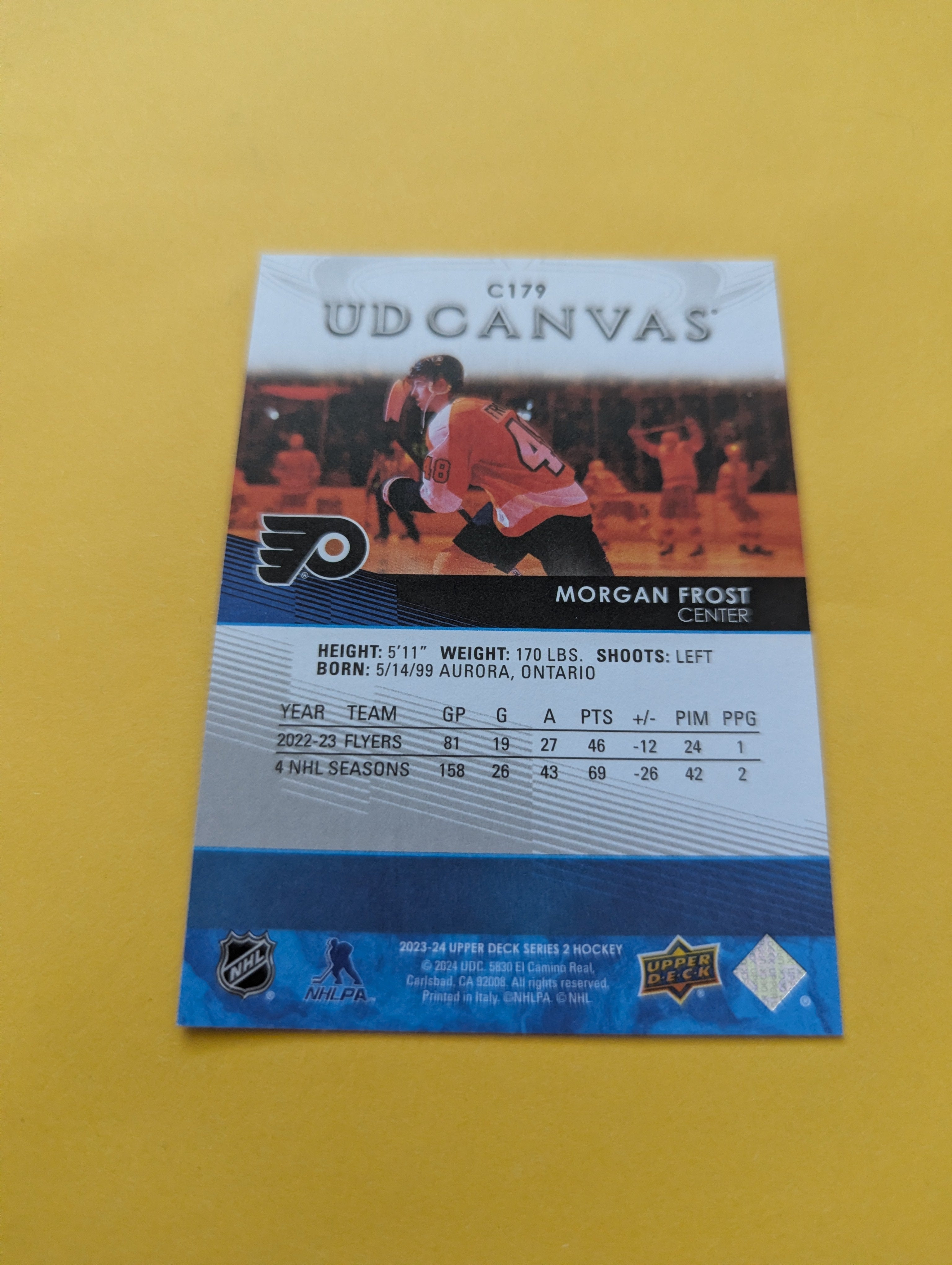 Morgan Frost 23-24 Upper Deck UD Canvas Card