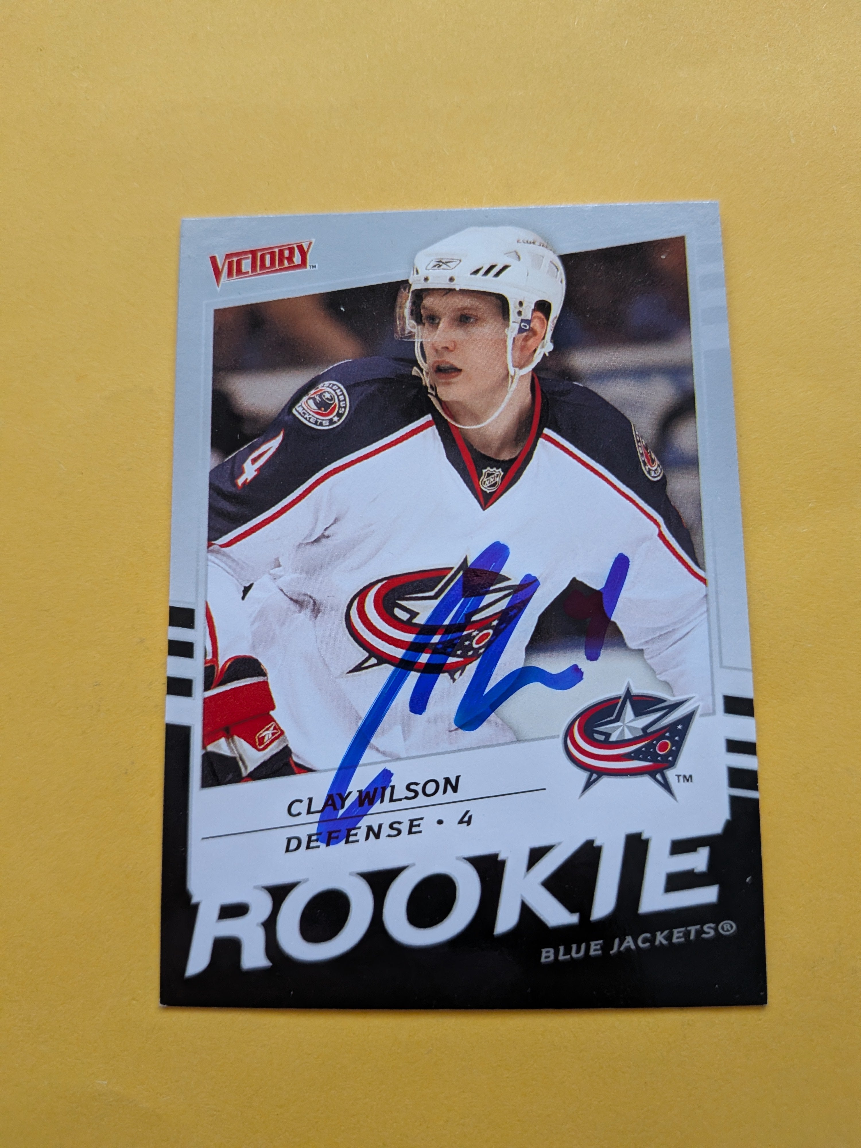 Clay Wilson Signed Columbus Blue Jackets Rookie Card B