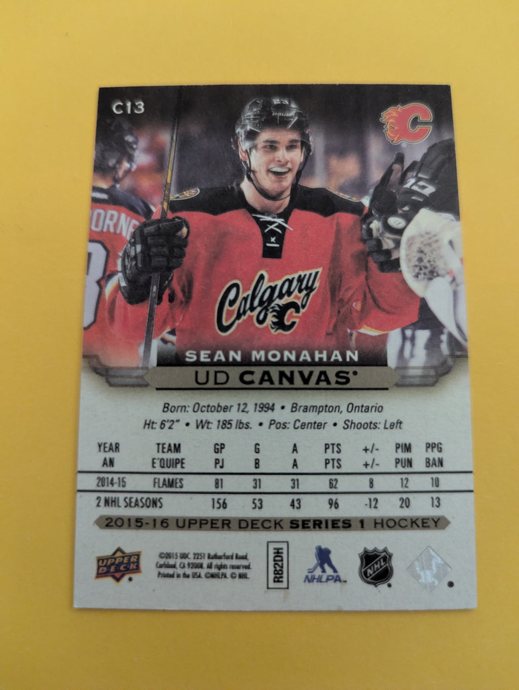 Sean Monahan 15-16 Upper Deck UD Canvas Card